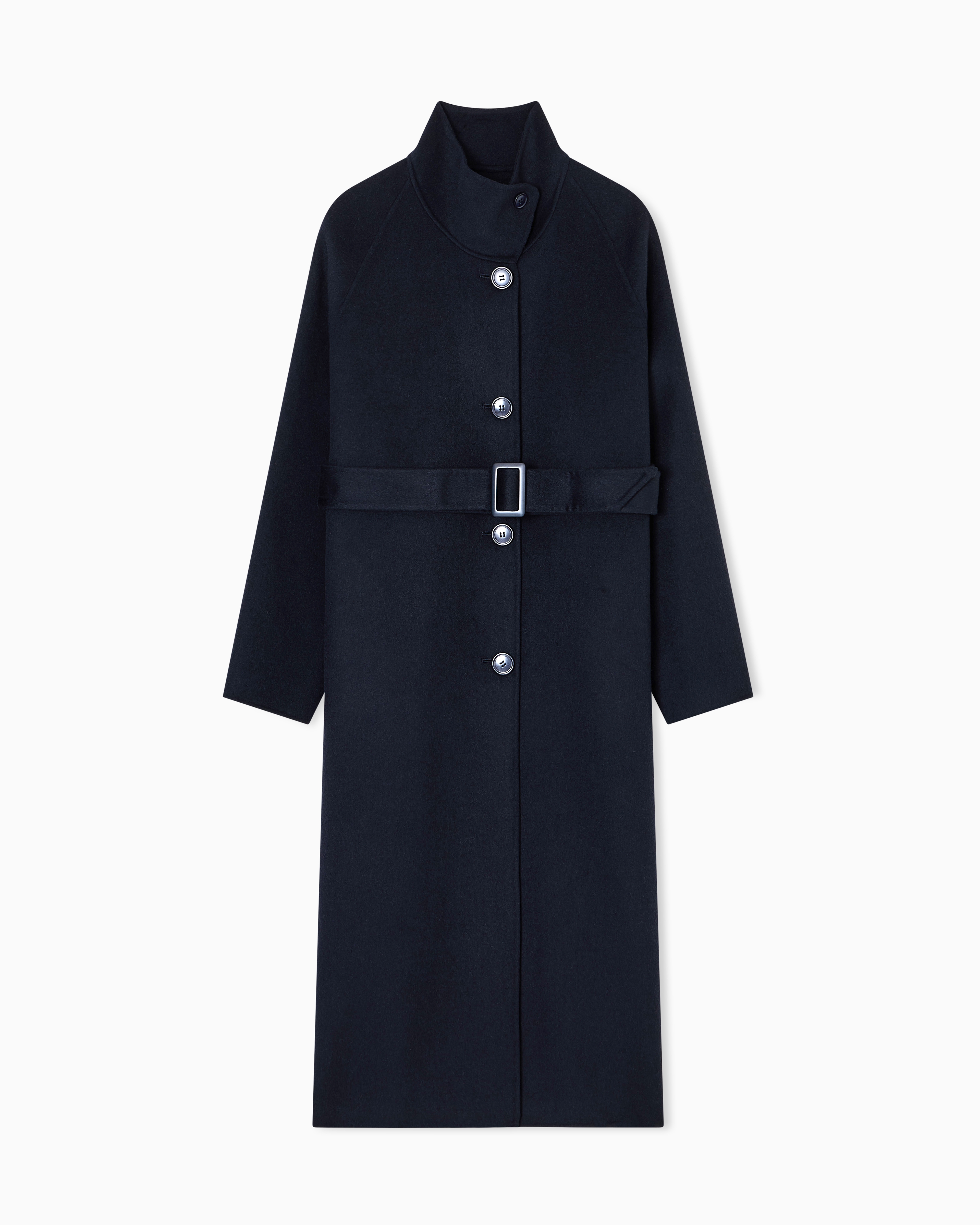 モックネックコート ウール混紡 付属ベルト | Emporio Armani