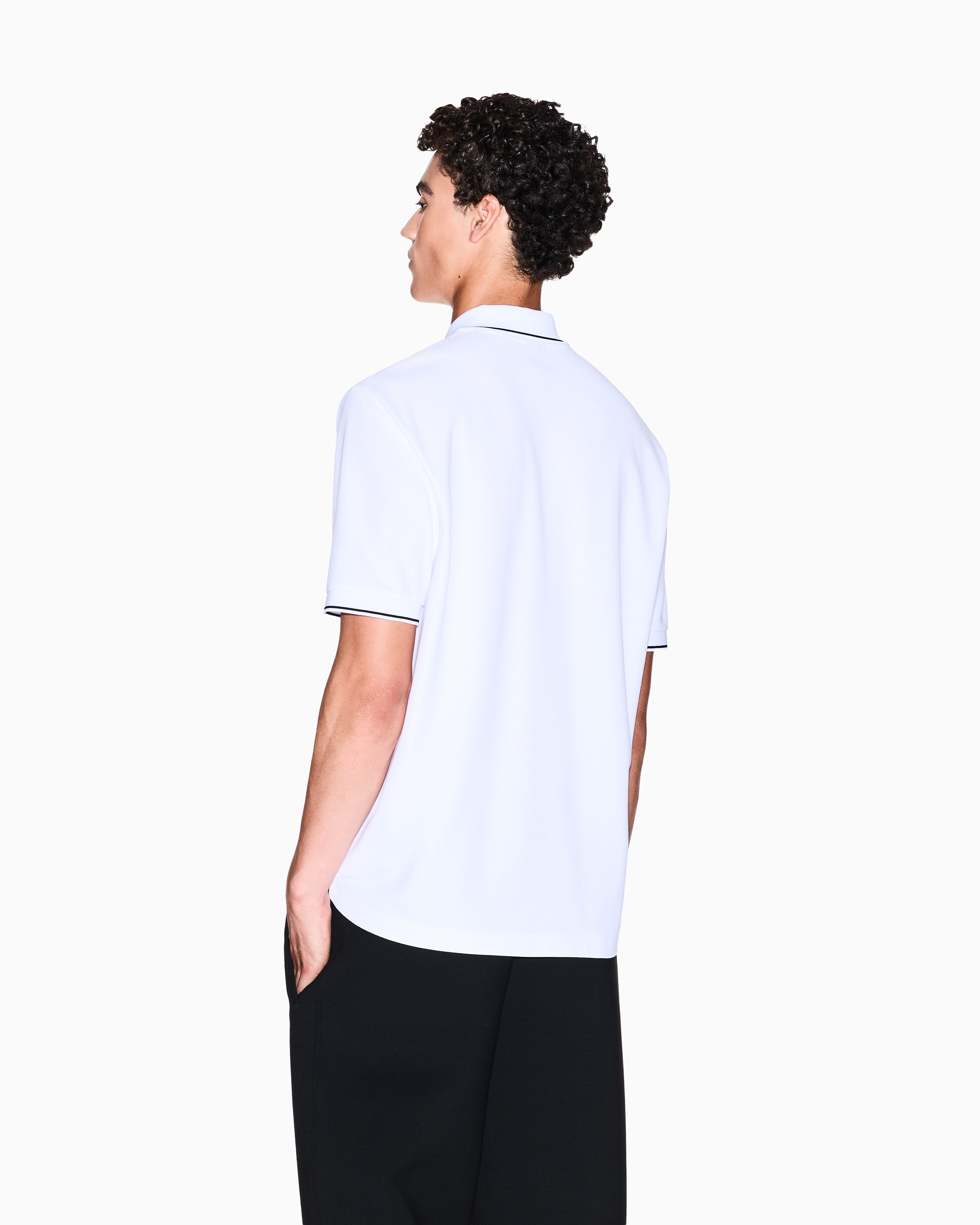 Armani Exchange - Regular fit polo shirt with contrasting profiles, Man, White, Size: