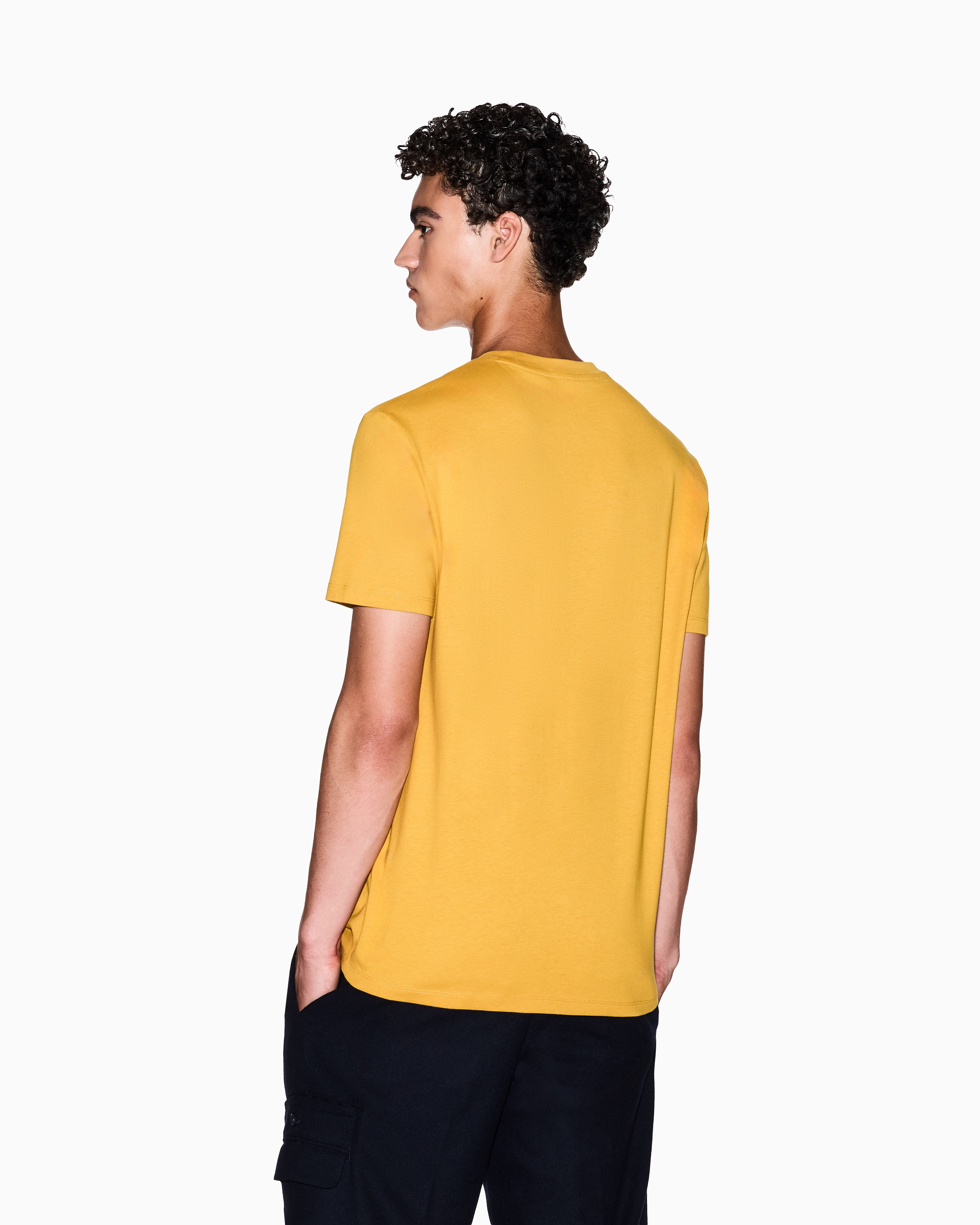 Armani Exchange - Regular fit graphic print T-shirt, Man, Yellow, Size: