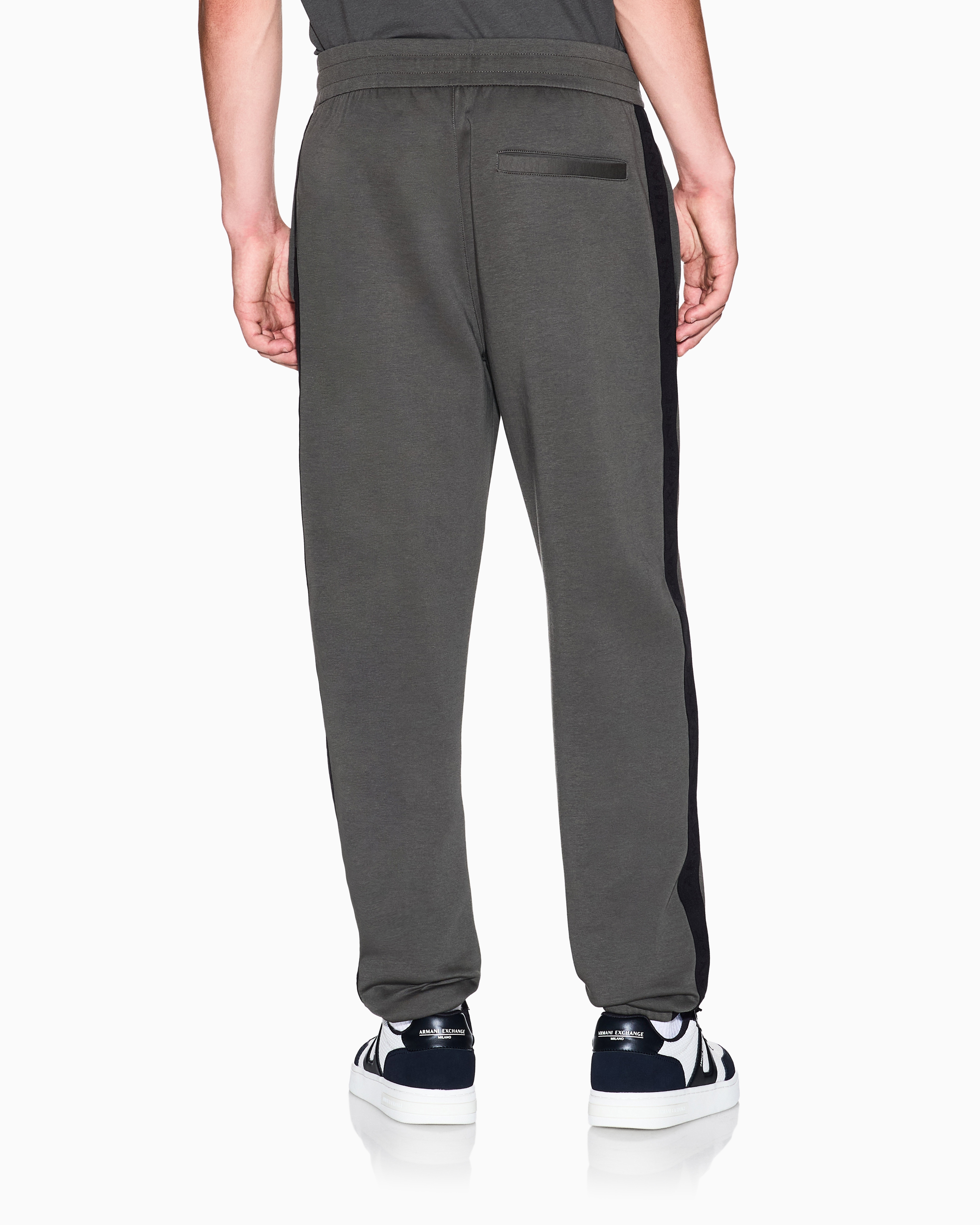 Armani Exchange - Jogger Pants Logo Stripes, Man, Green, Size: