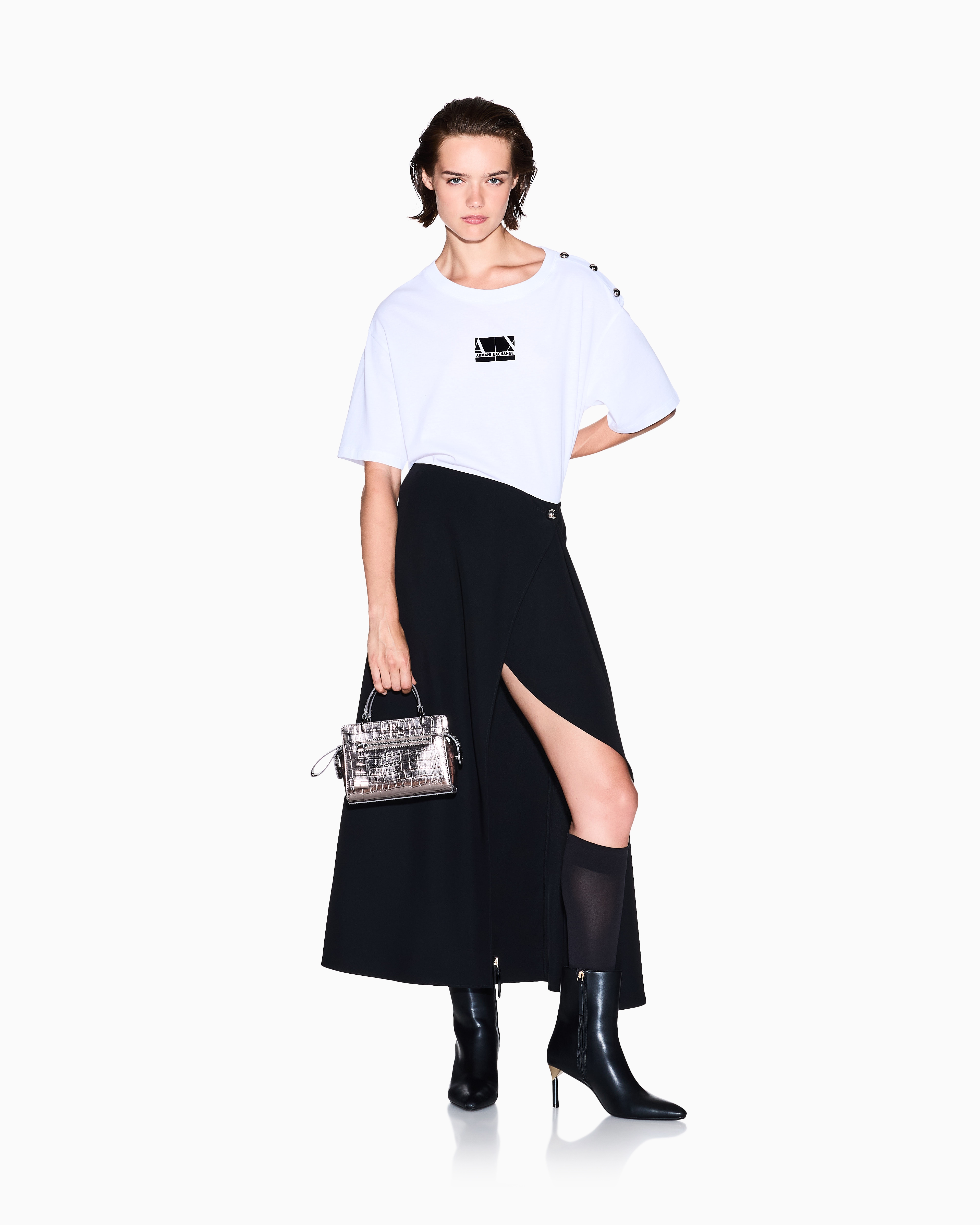 ポリエステルツイル ロングスカート | Armani Exchange