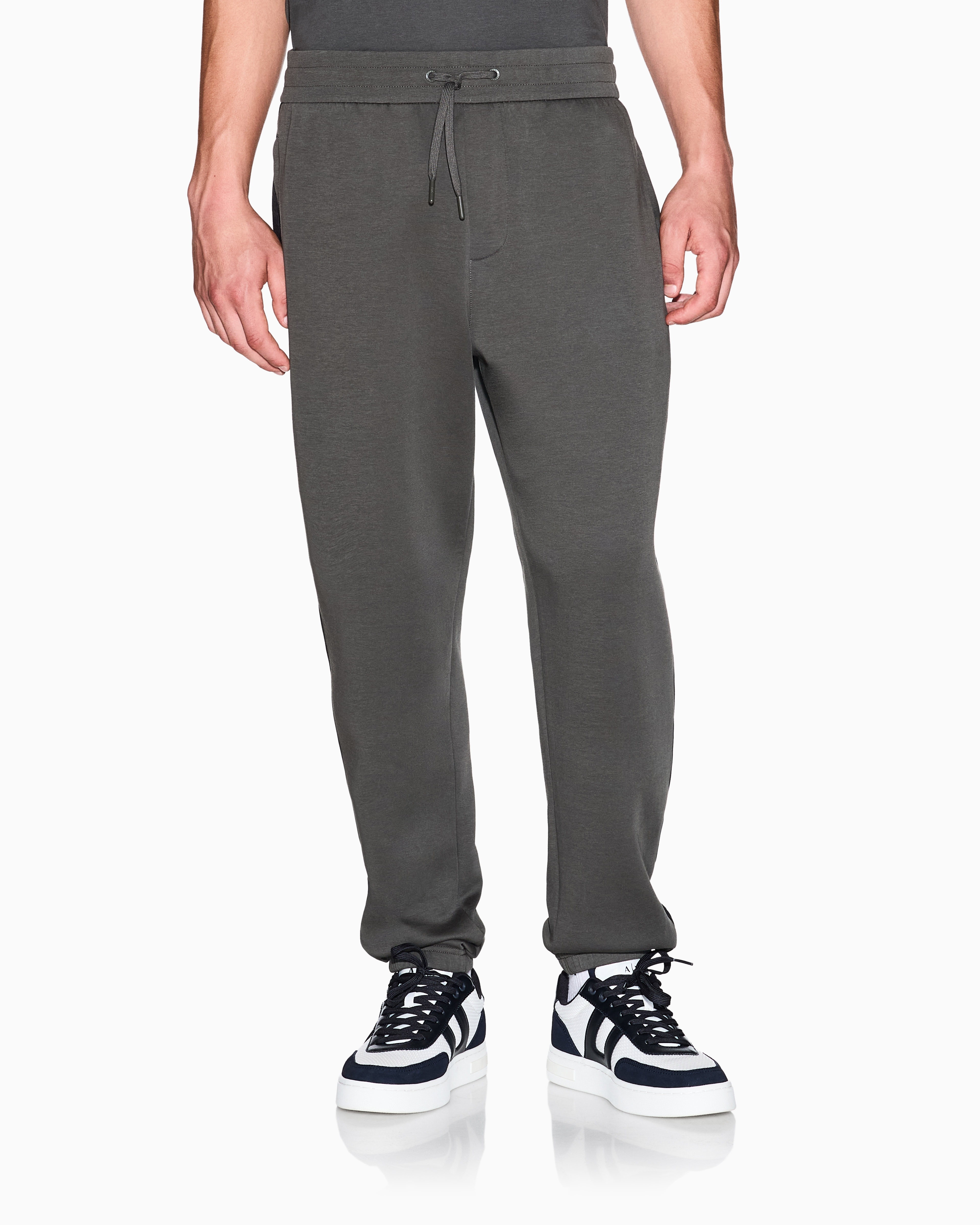 Armani Exchange - Jogger Pants Logo Stripes, Man, Green, Size: