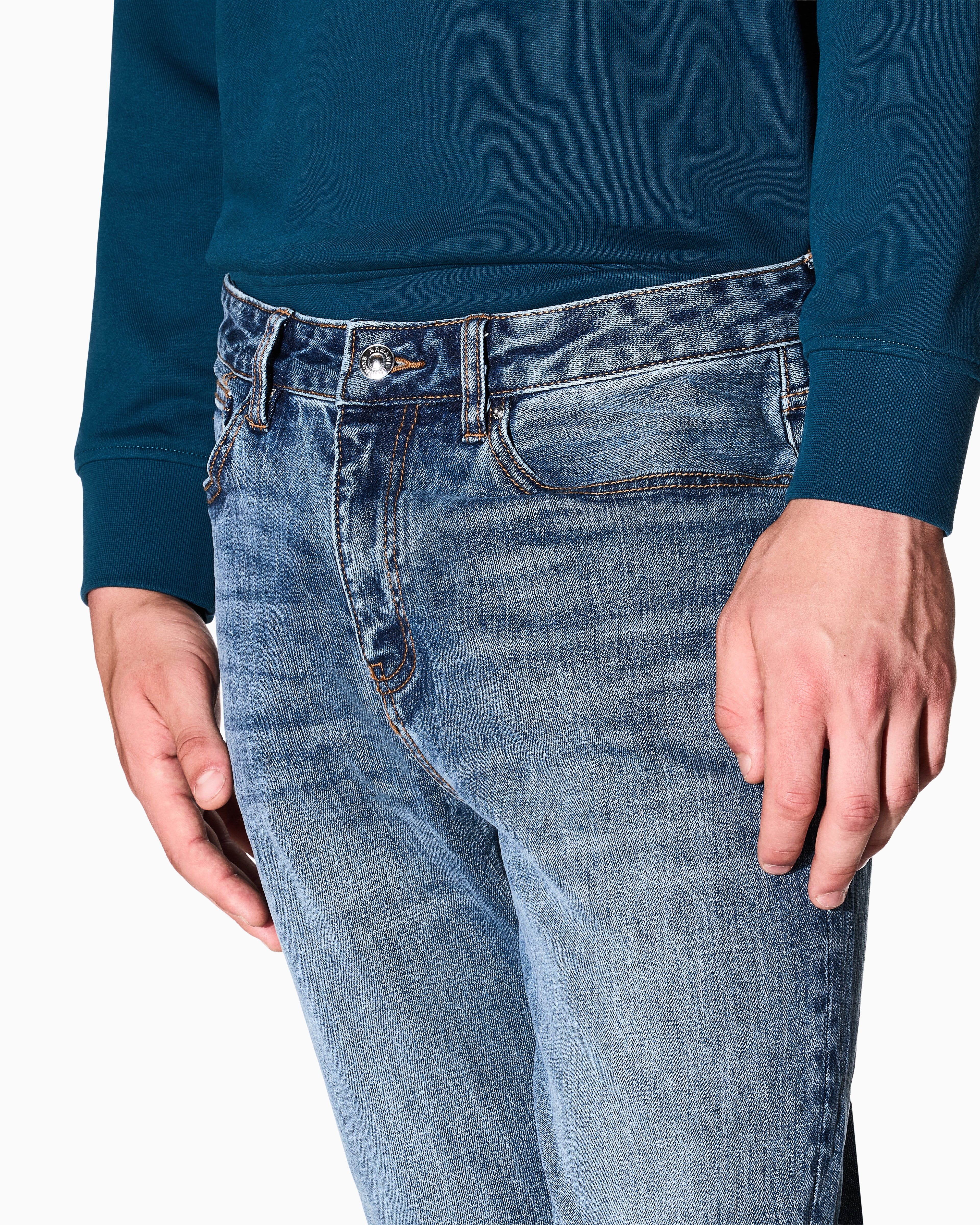 Armani Exchange - Slim fit jeans stretch denim, Man, Blue, Size: