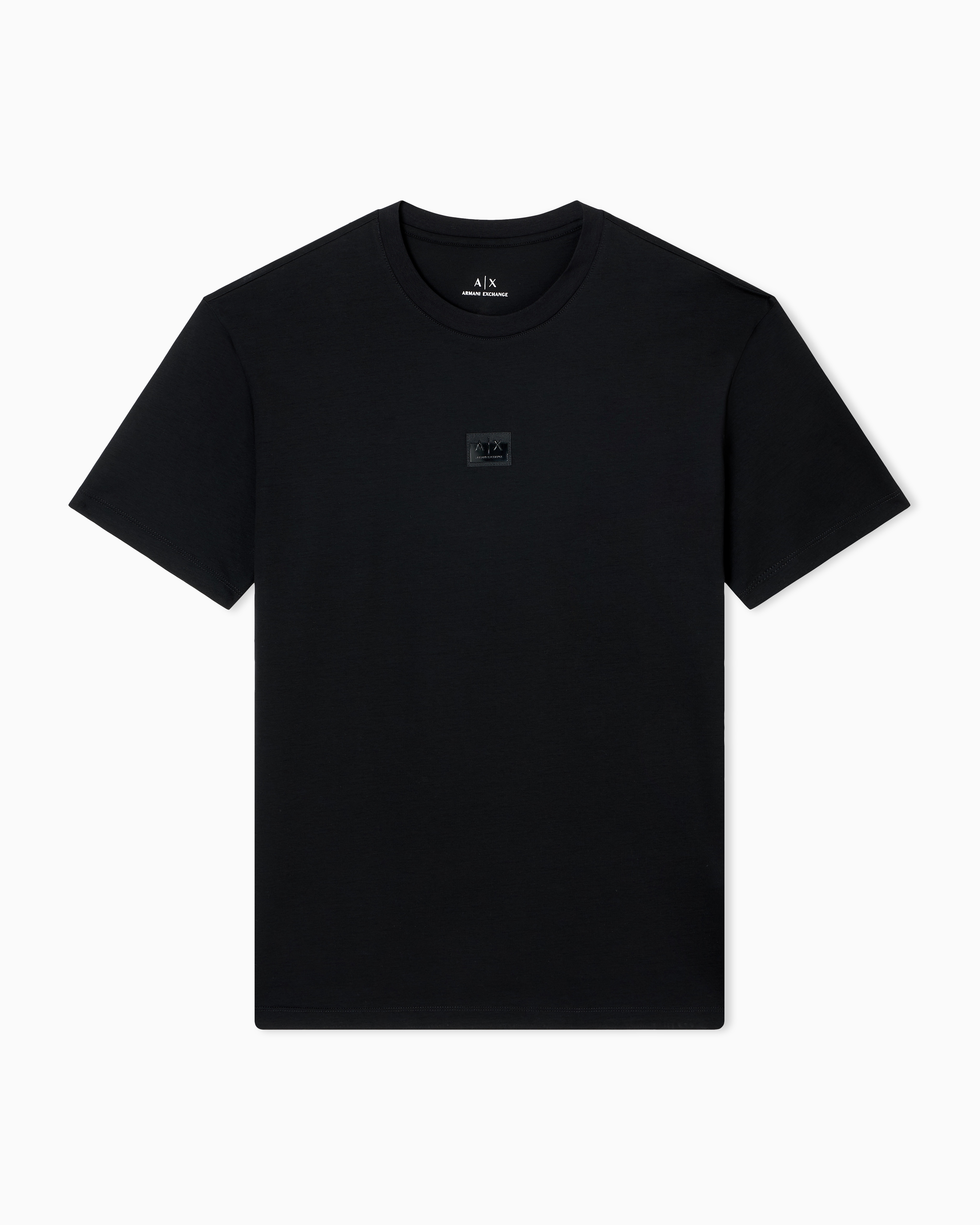 Armani Exchange Men's Black T-Shirt With Logo Patch