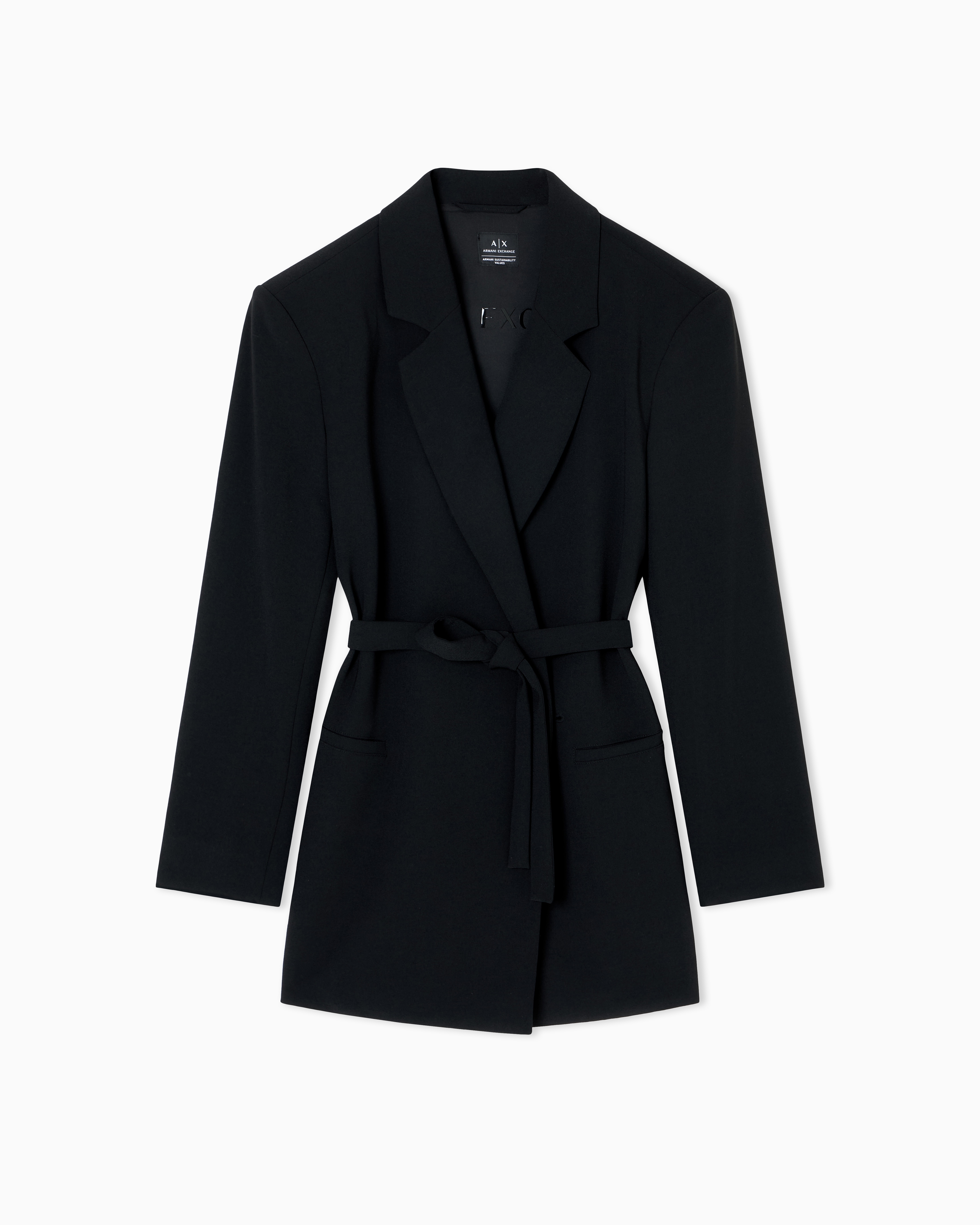 Armani Exchange - Jacket with thin belt, Woman, Black, Size:
