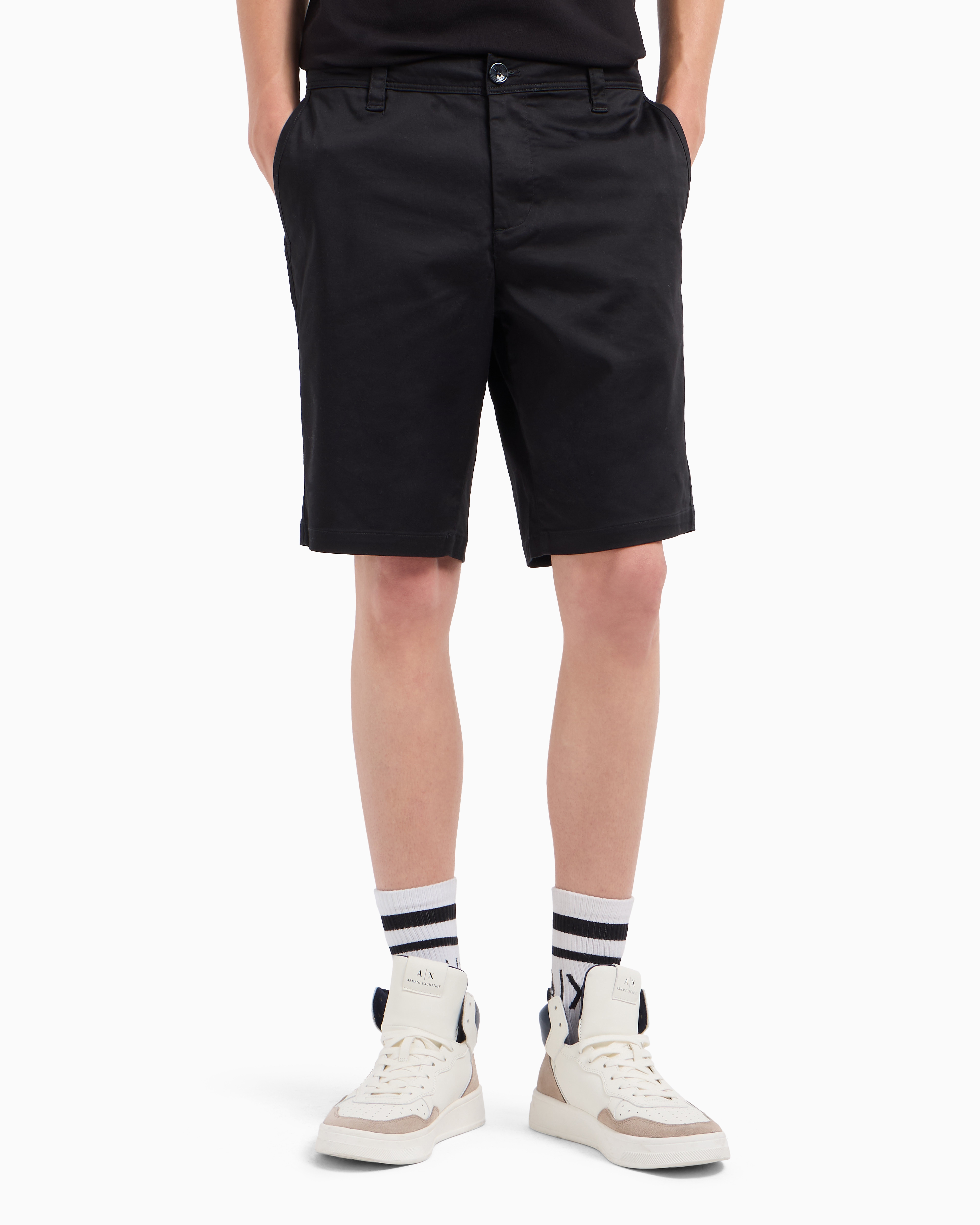 Bermuda shorts satin stretch fabric