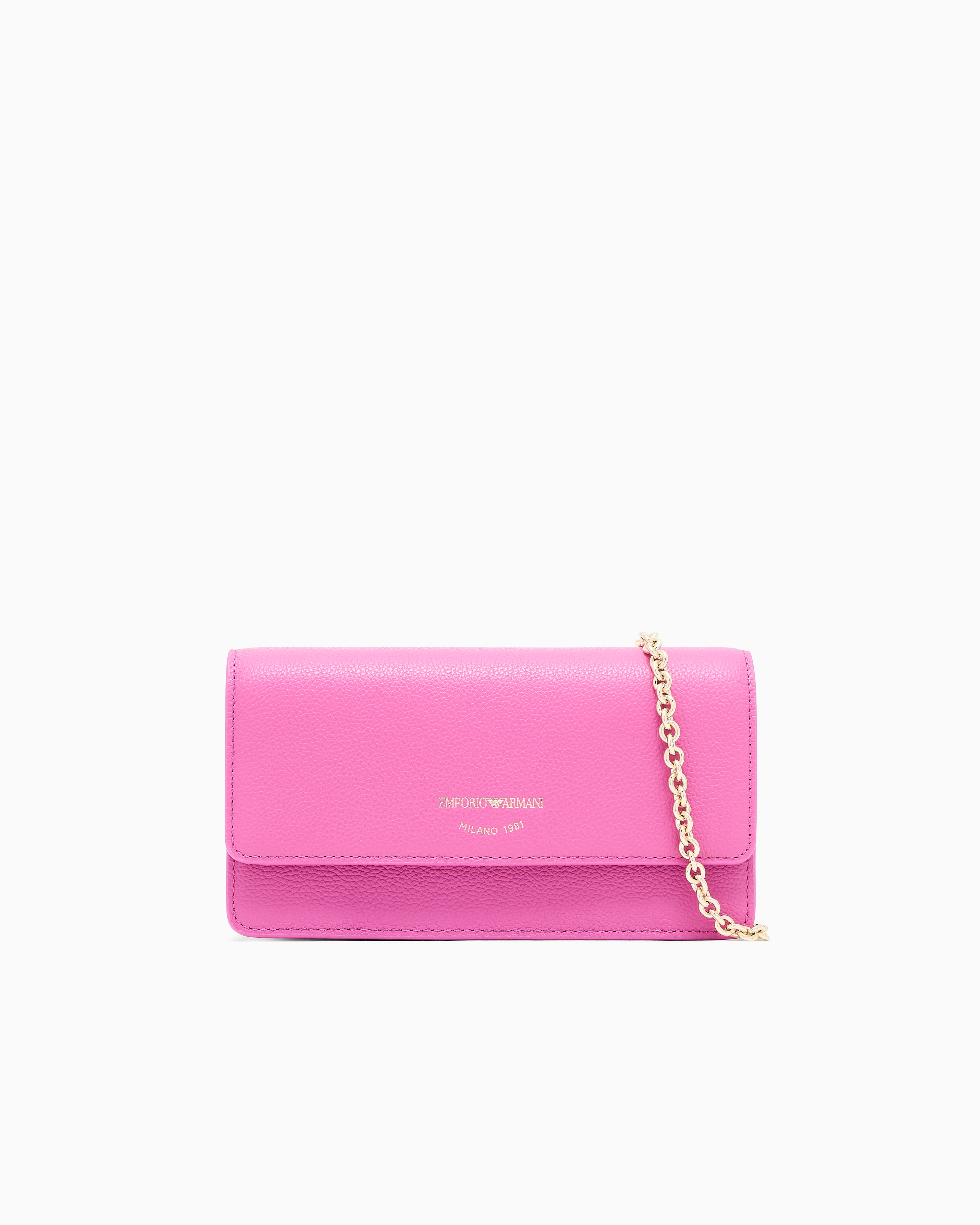 Emporio Armani Pink Mini Bag In Tumbled Leather
