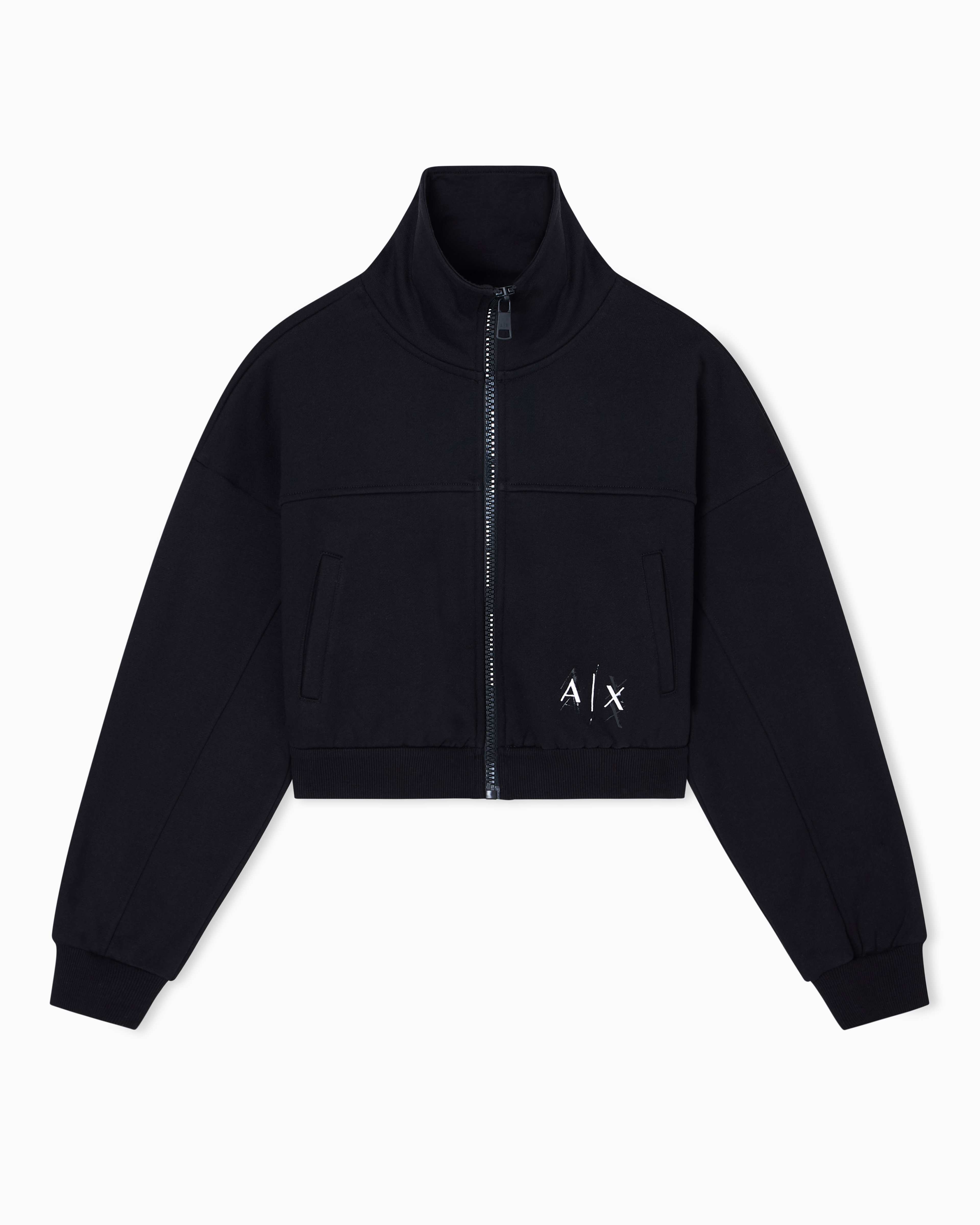 Armani Exchange - Zip-Up Sweatshirts, Woman, Black, Size: S