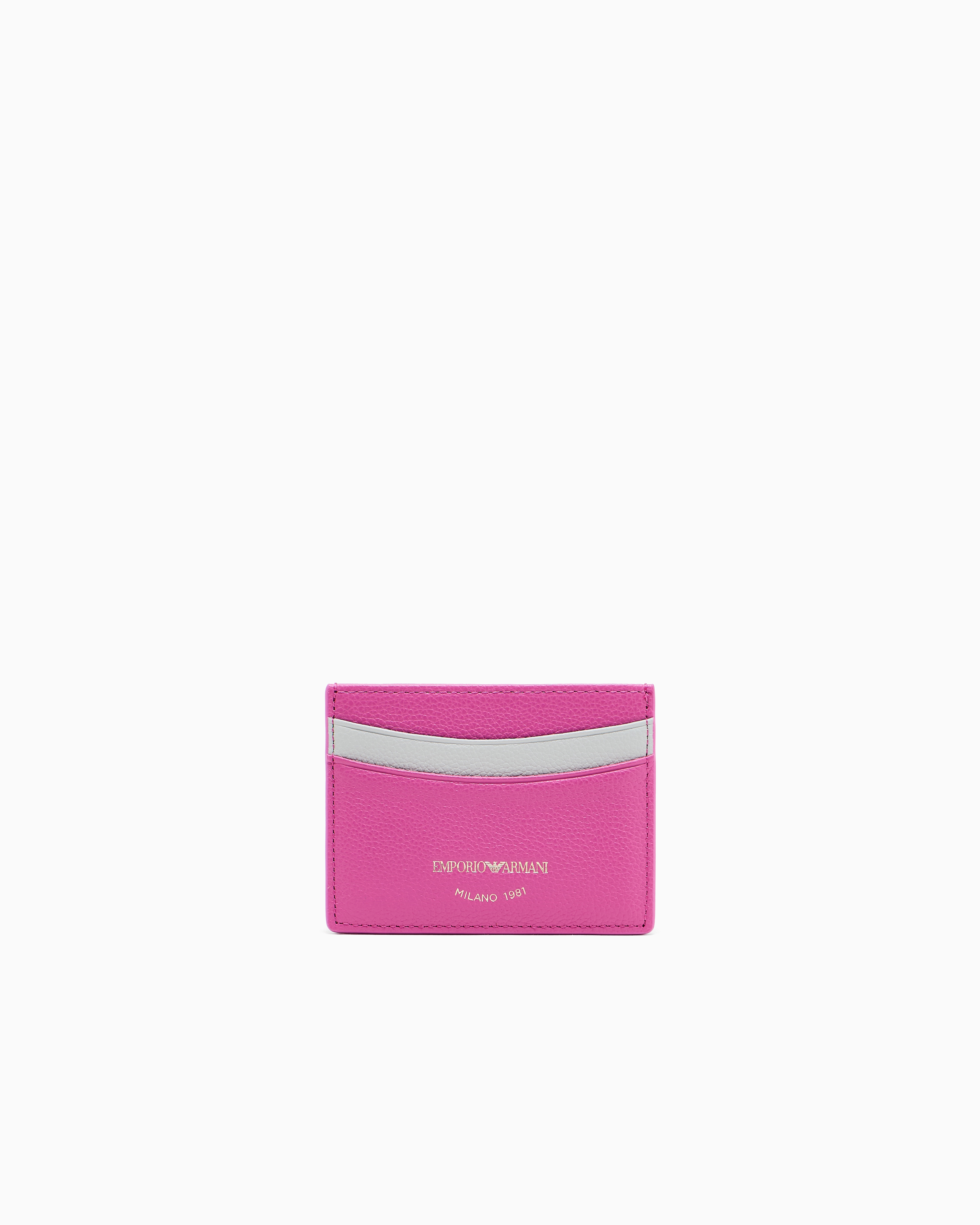 Emporio Armani Pink Tumbled Leather Card Holder