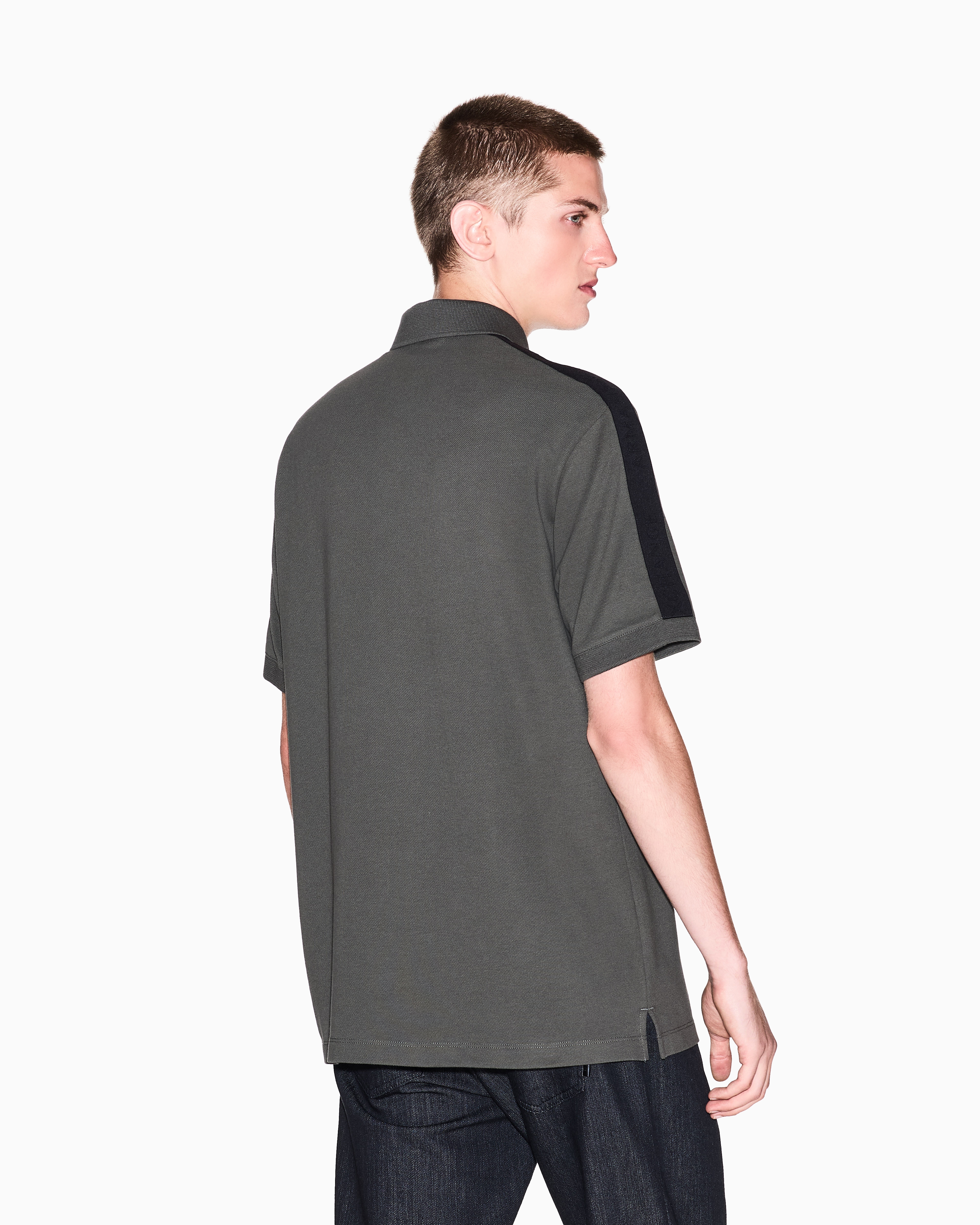 Armani Exchange - Regular fit polo with contrasting tape, Man, Green, Size: