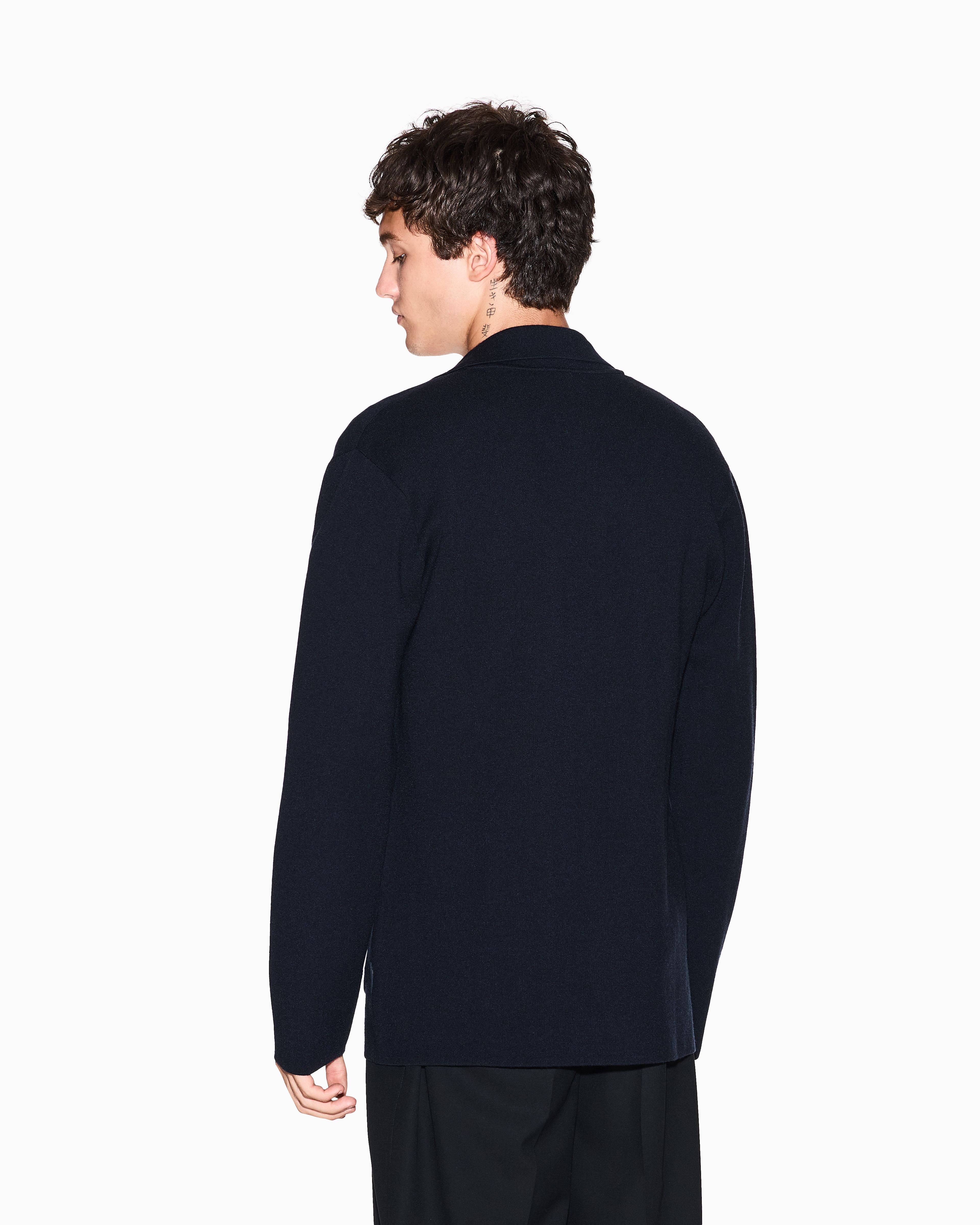 Single-breasted jacket Milano stitch knit