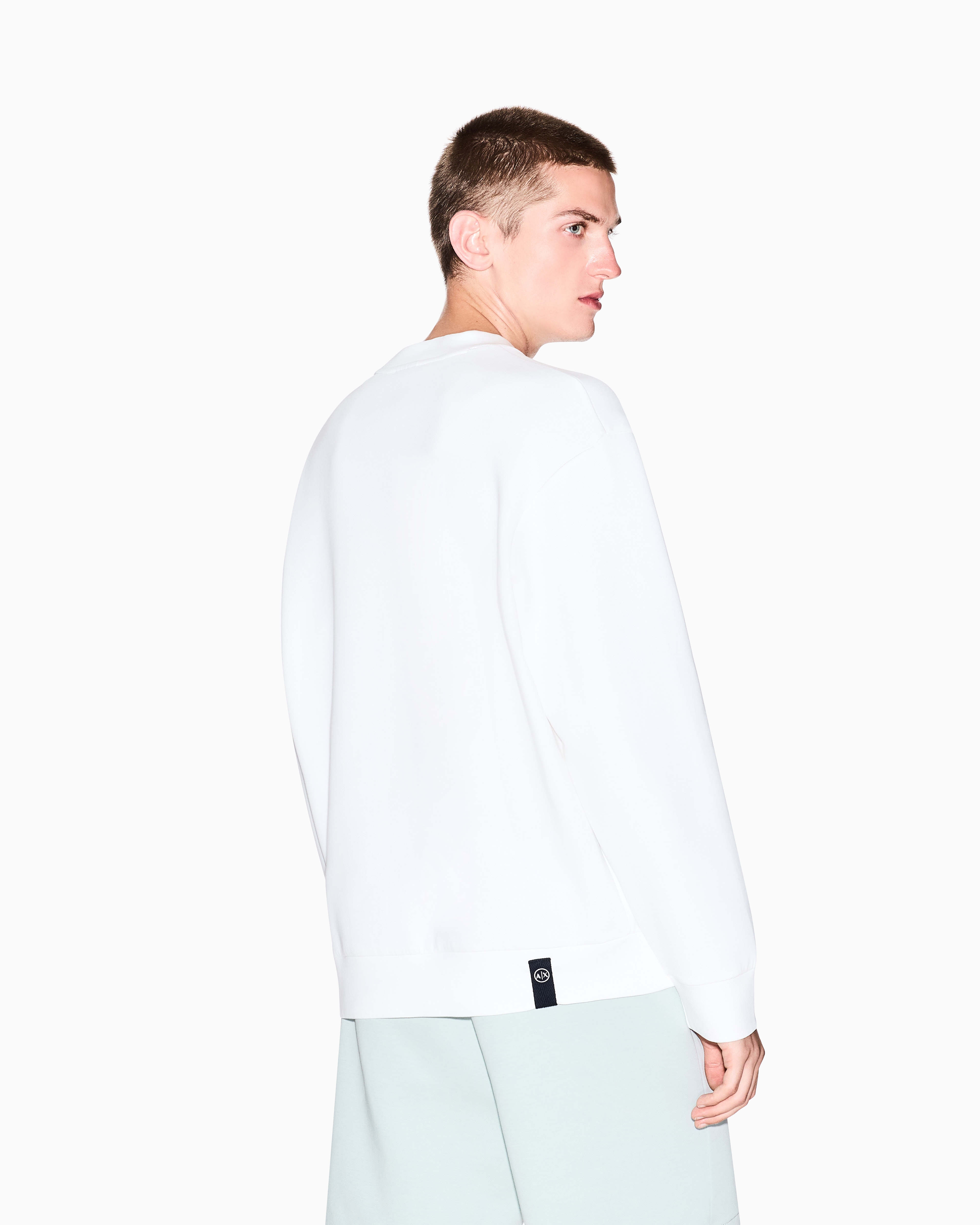 Armani Exchange - Crewneck sweatshirt with logo, Man, White, Size: