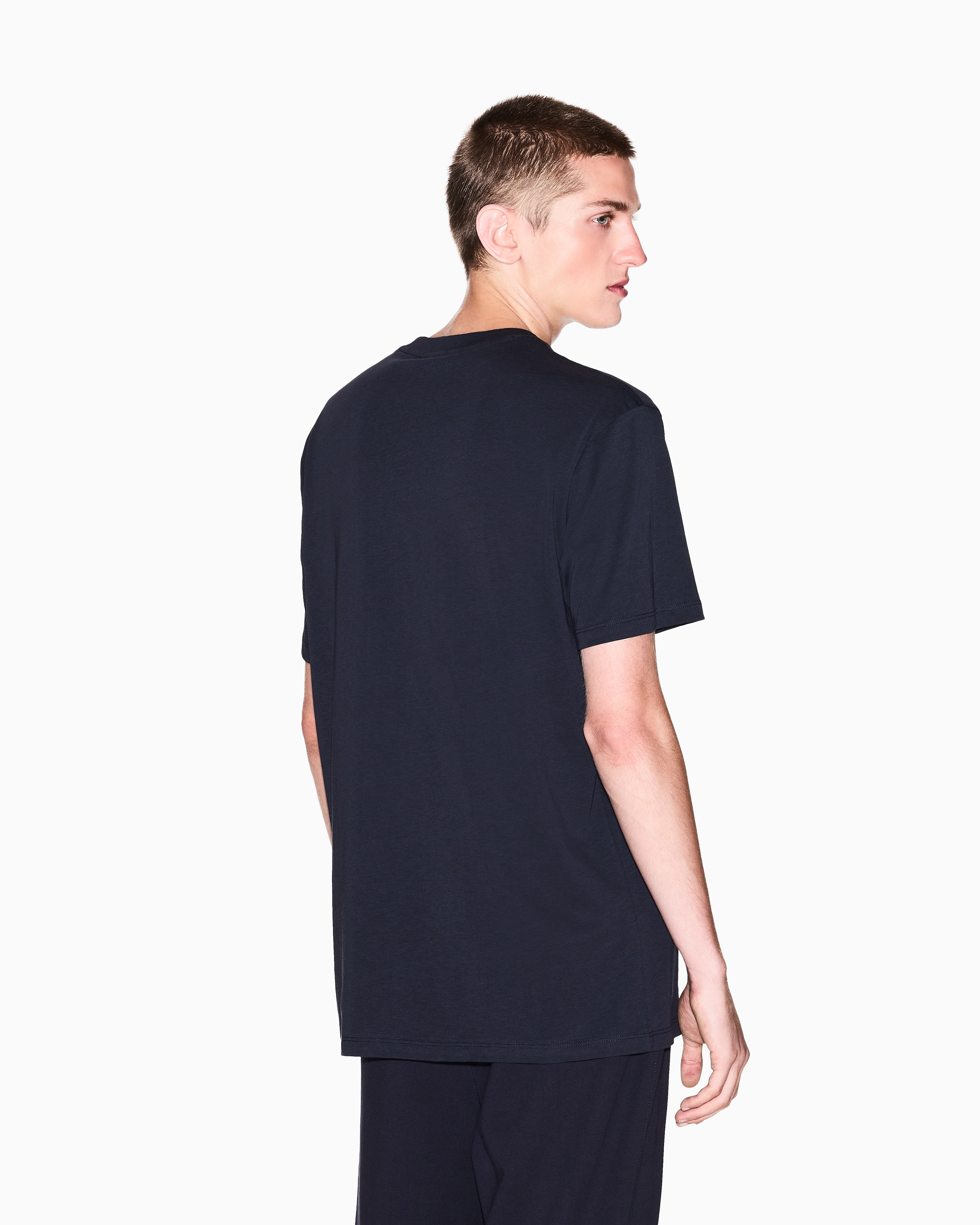 Armani Exchange - Regular T-shirt with logo, Man, Navy Blue, Size: