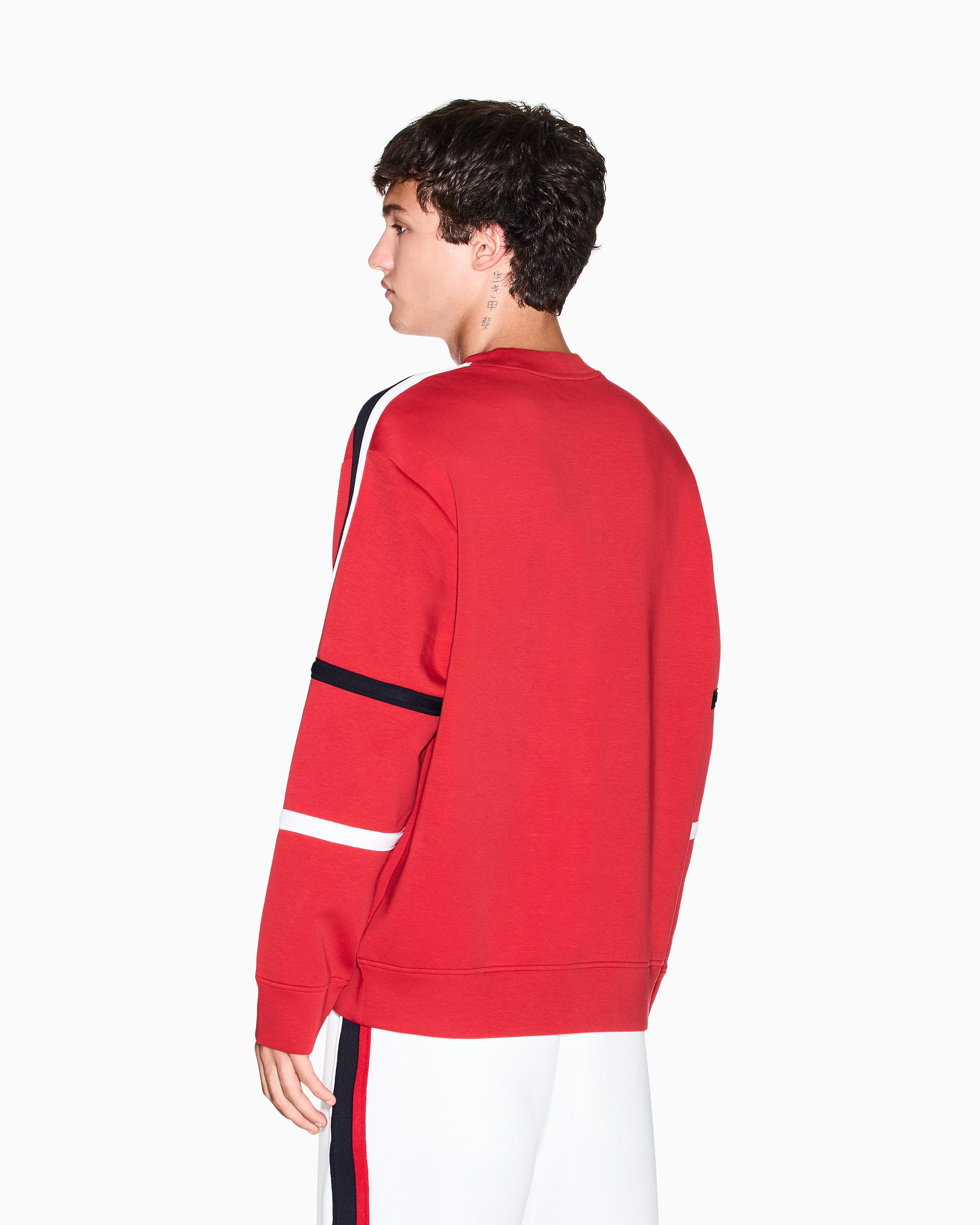 Armani Exchange - Sweatshirt with contrasting bands, Man, Red, Size: