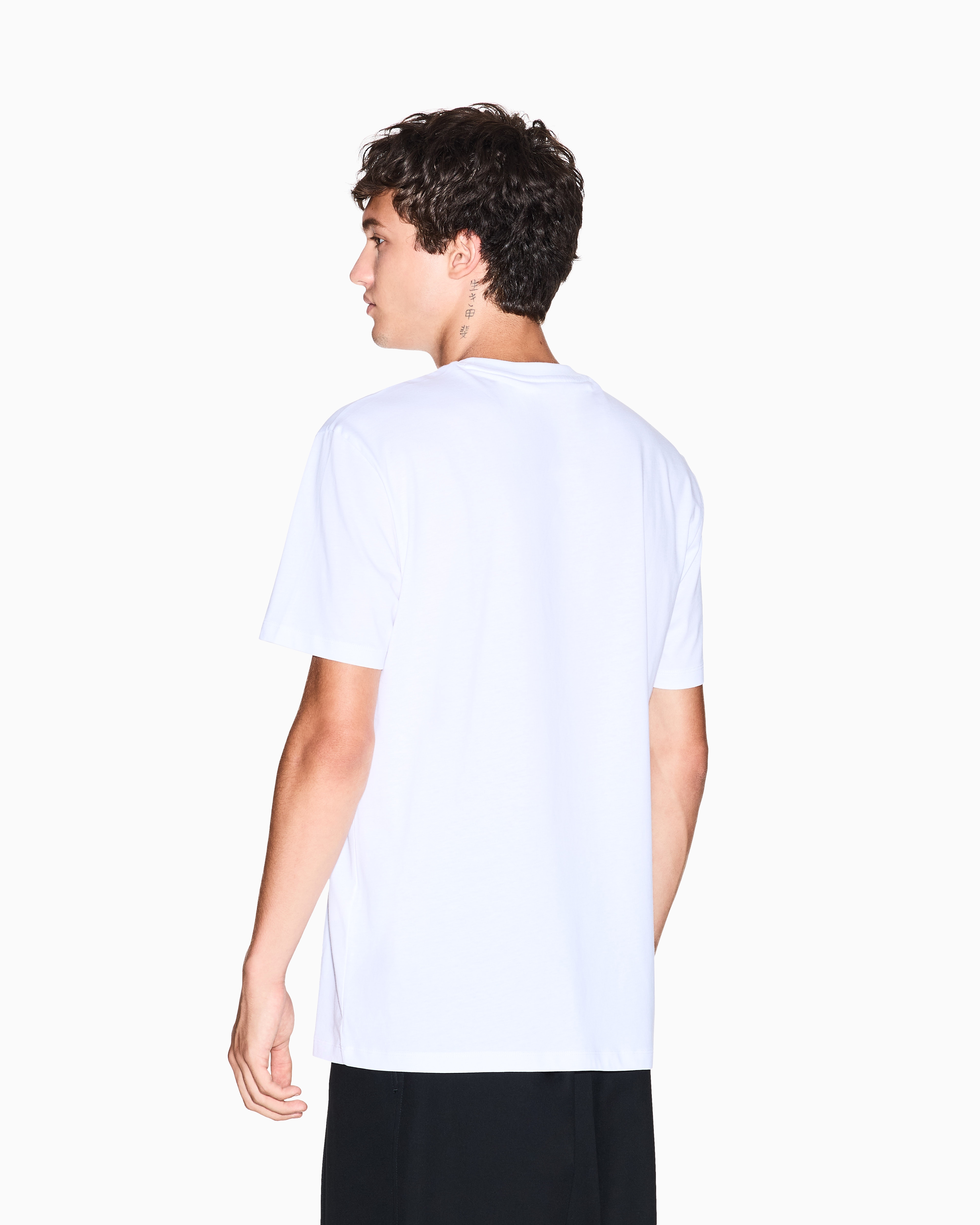 Armani Exchange - Cotton T-shirt with graphic application, Man, White, Size: