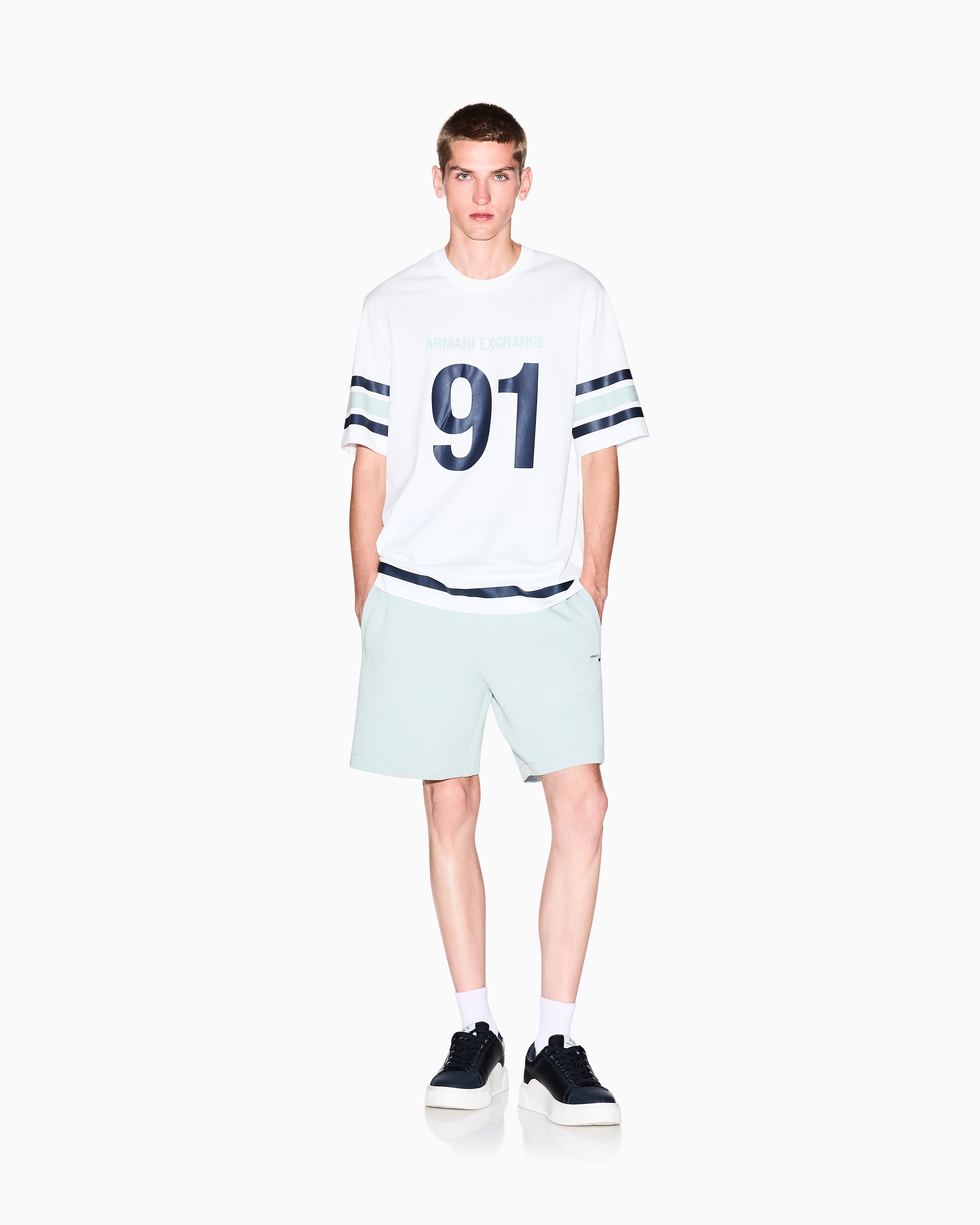 Armani Exchange - Cotton jersey T-shirt, Man, White, Size: