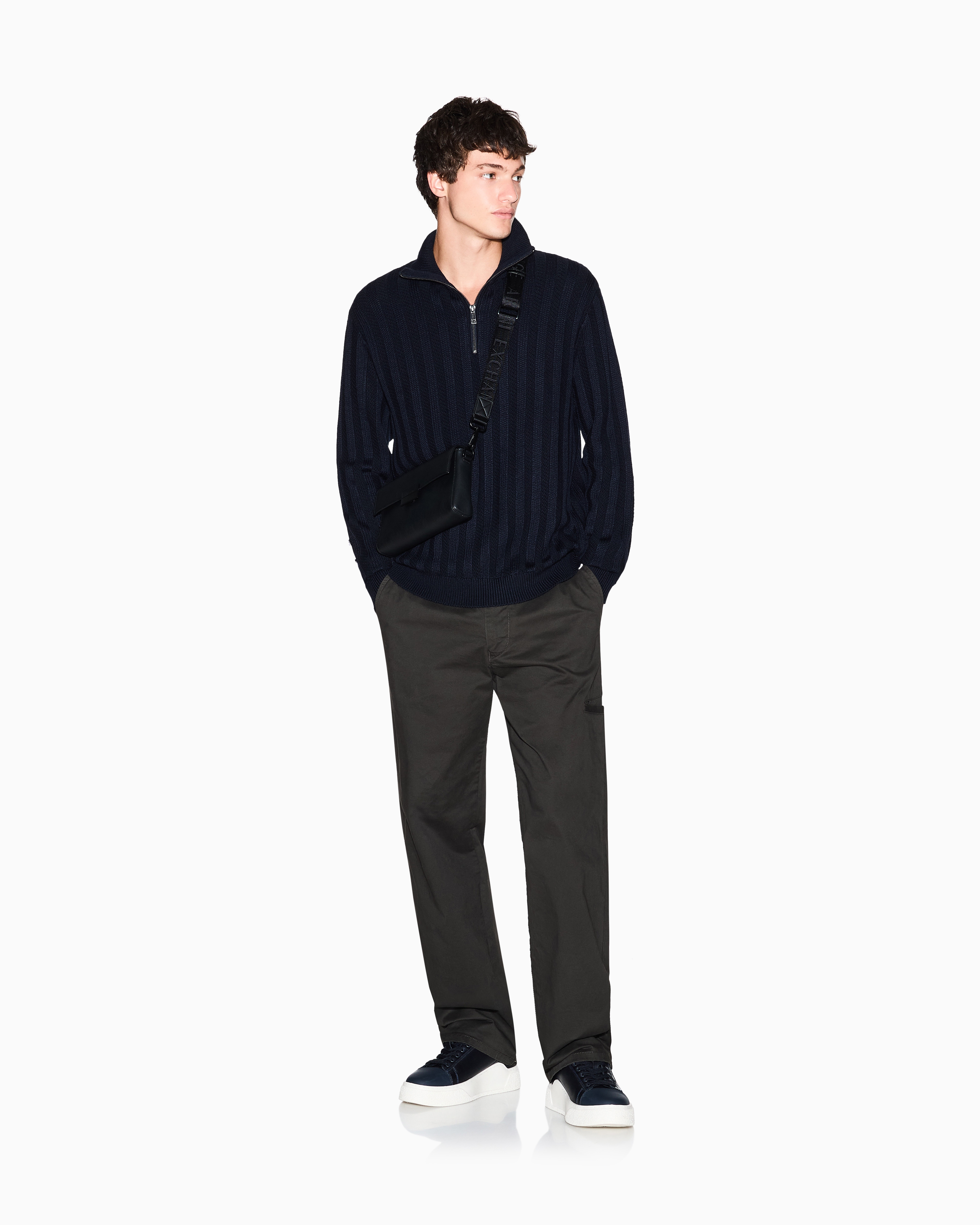 High-neck sweater with zip | Armani Exchange