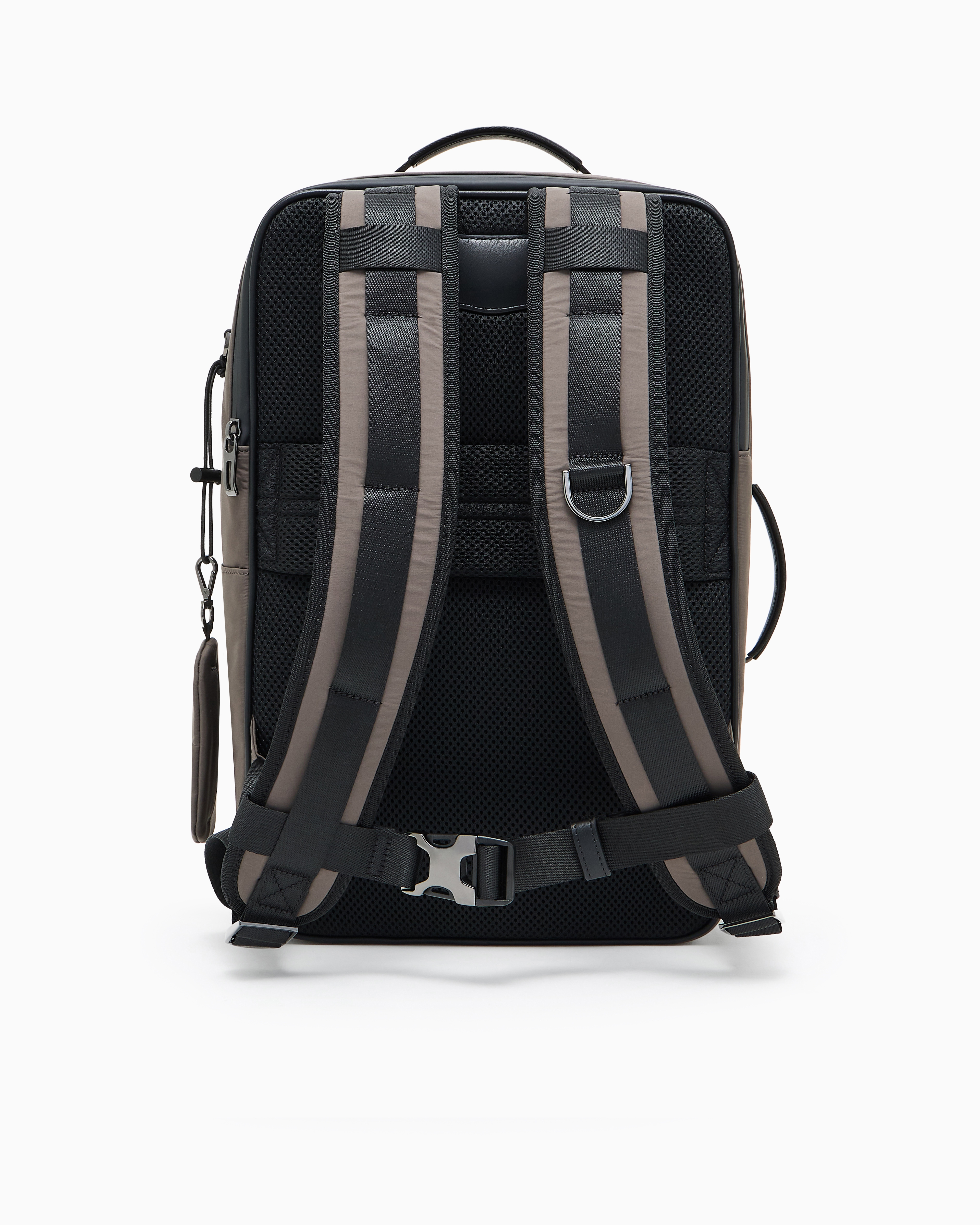 Emporio Armani - Travel Essentials nylon backpack, Man, Grey, Size: TU