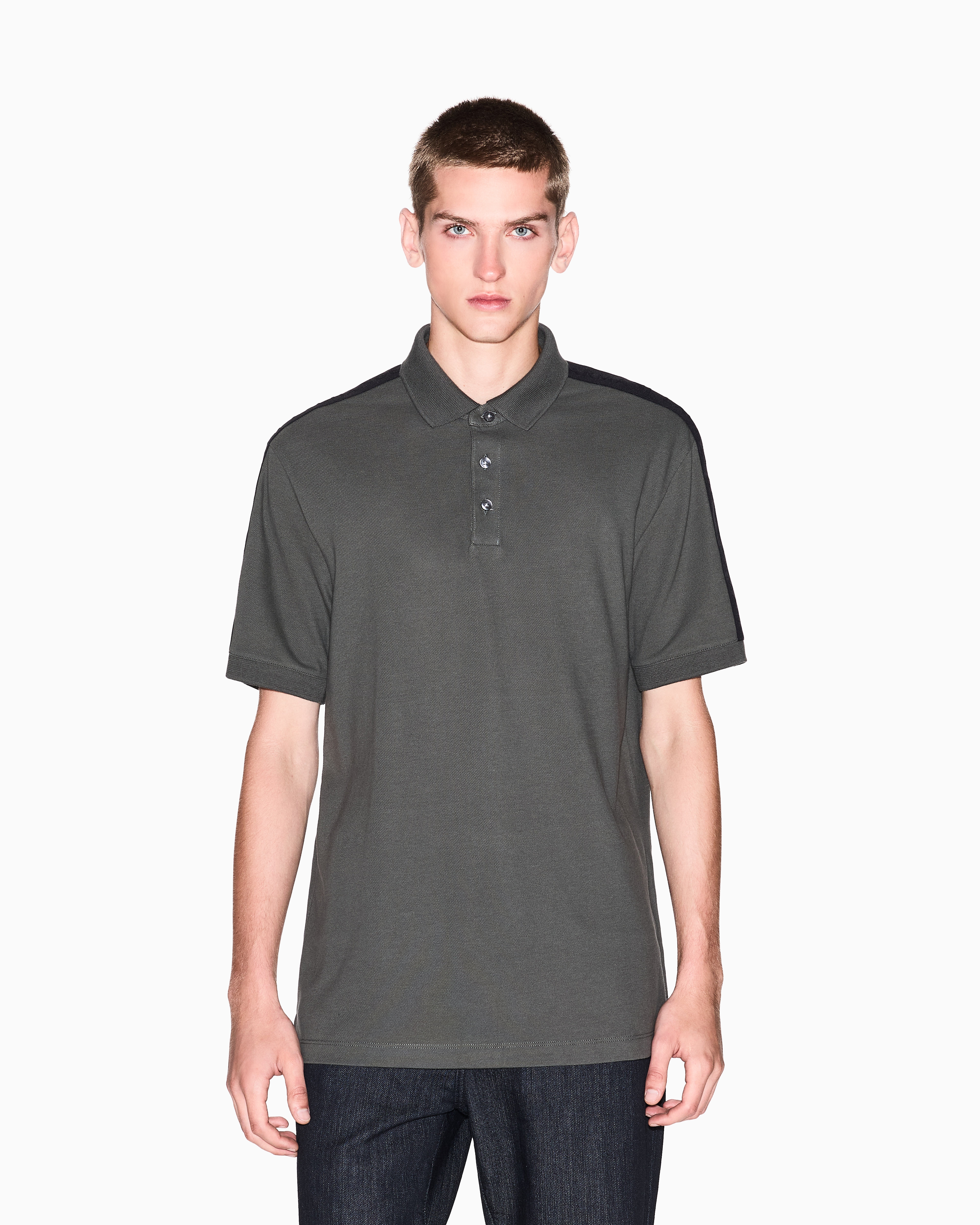 Armani Exchange - Regular fit polo with contrasting tape, Man, Green, Size: