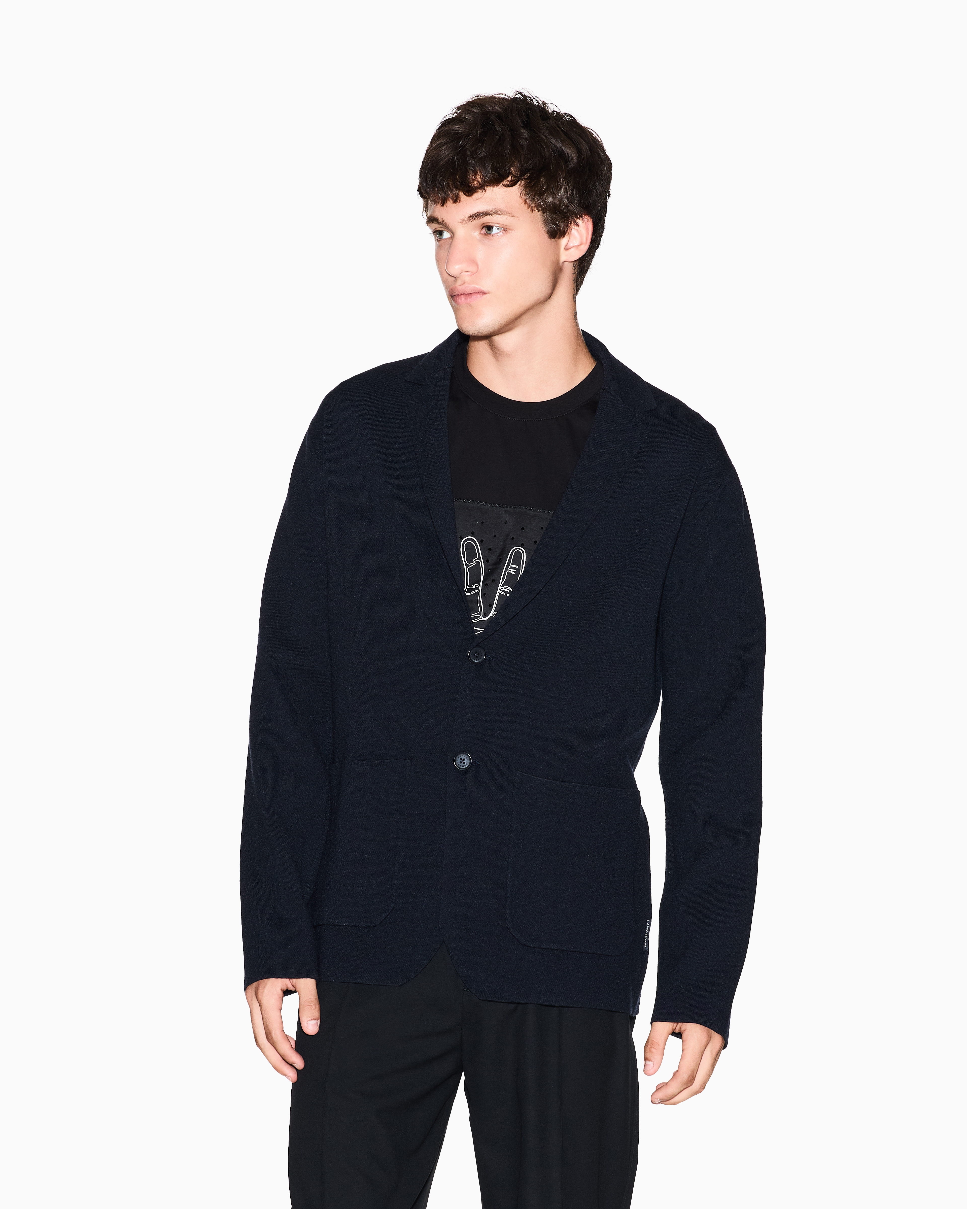 Single-breasted jacket Milano stitch knit