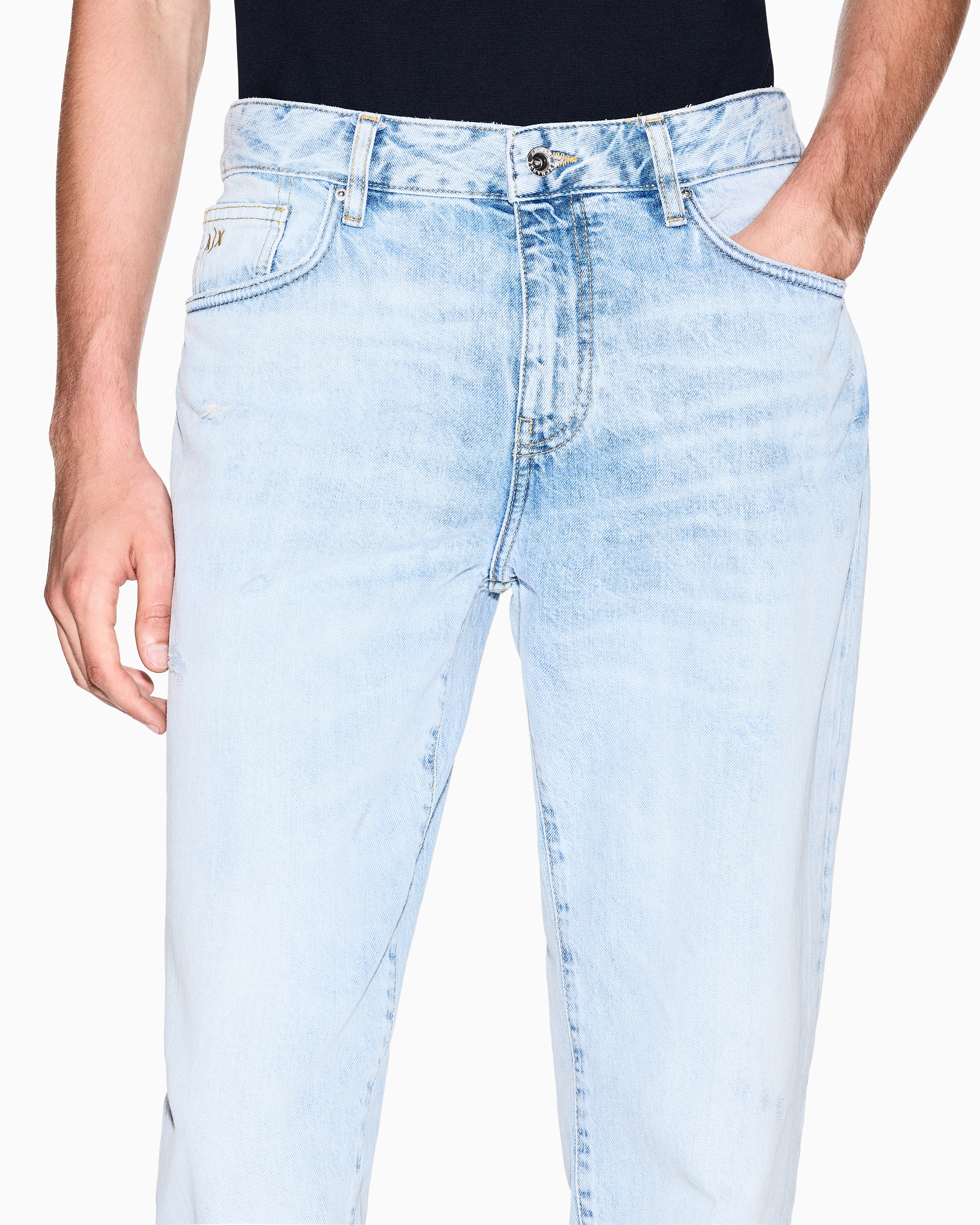 Armani Exchange - Slim Fit Denim Jeans, Man, Blue, Size: