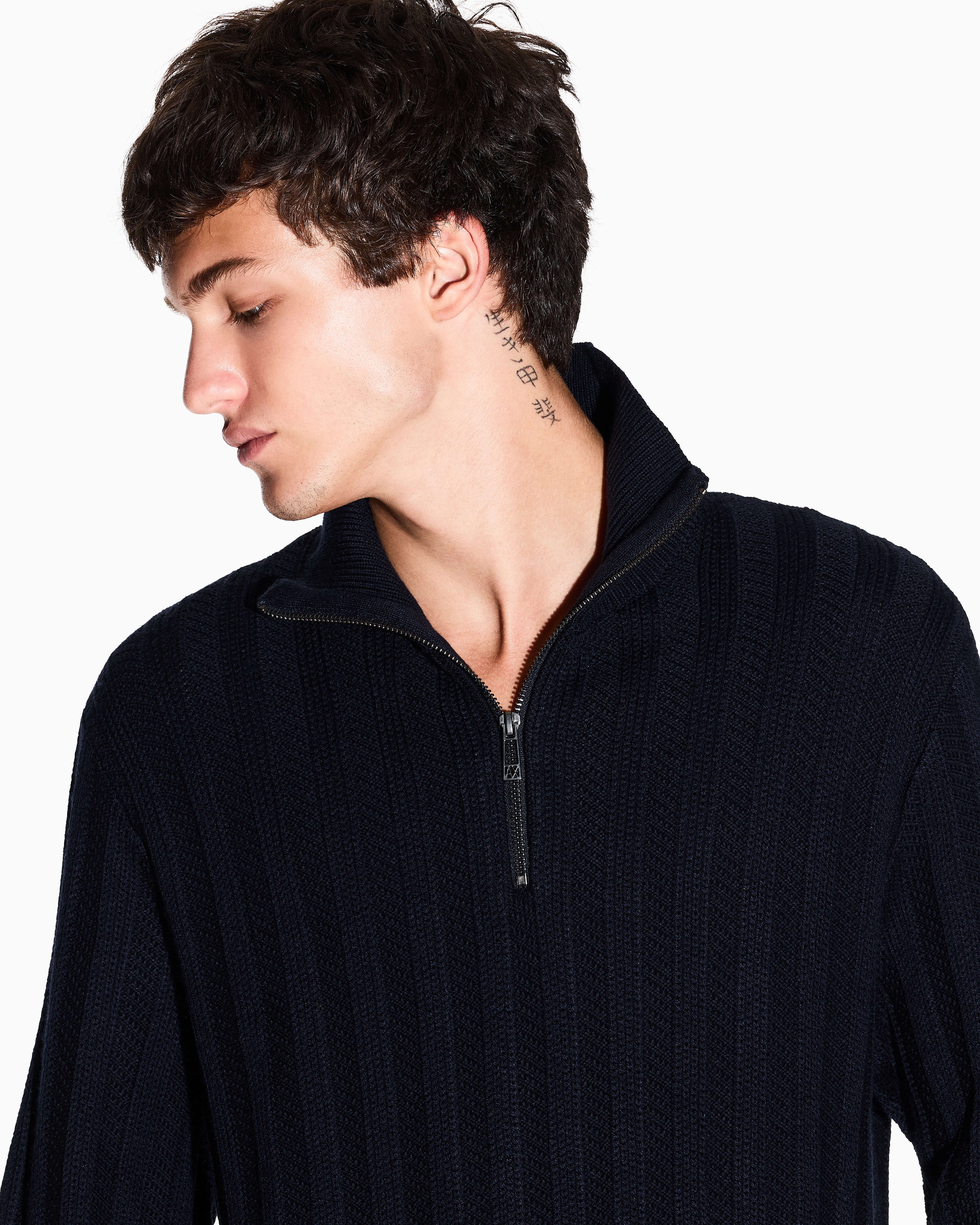 High-neck sweater with zip | Armani Exchange