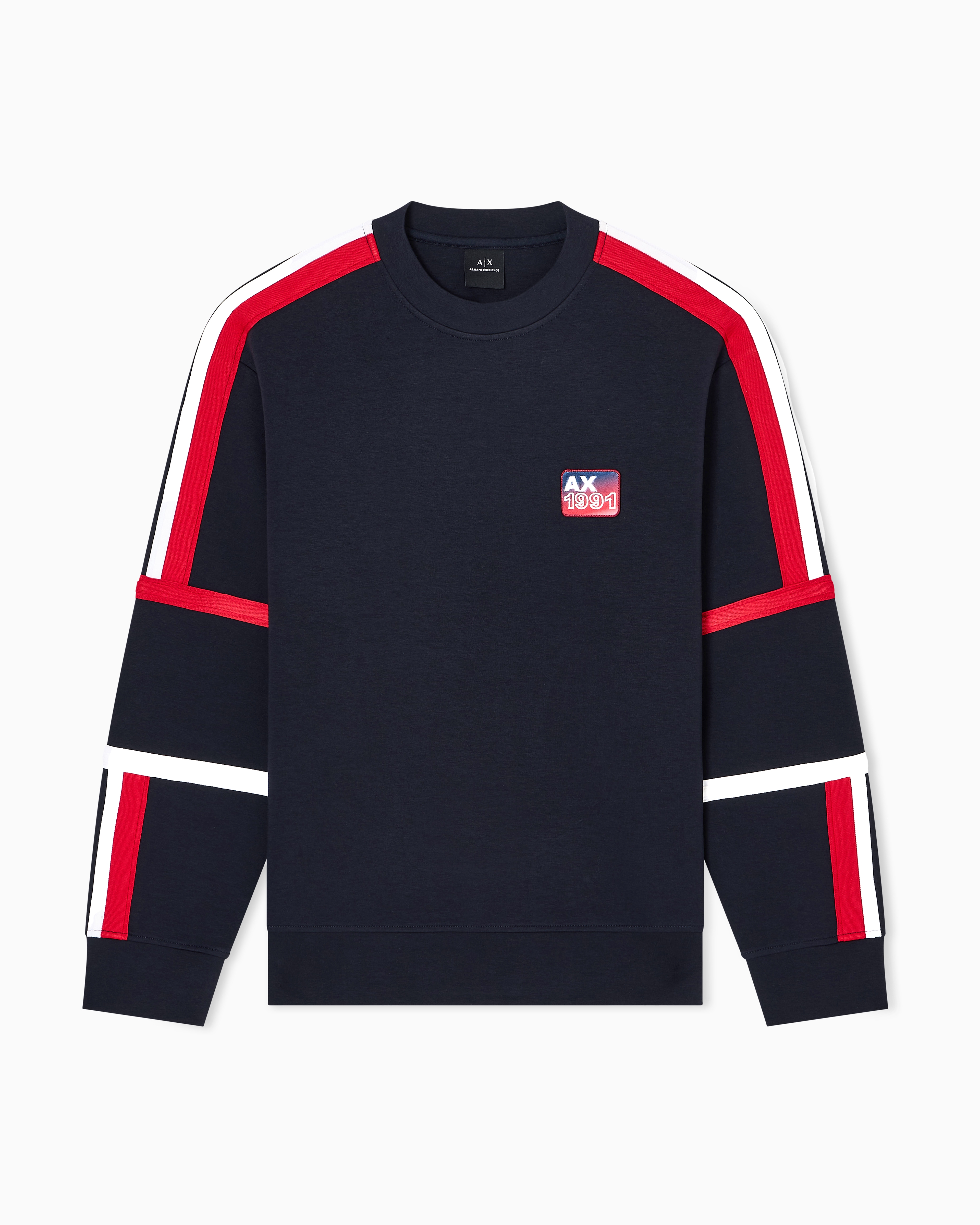 Armani Exchange - Sweatshirt with contrasting bands, Man, Navy Blue, Size: