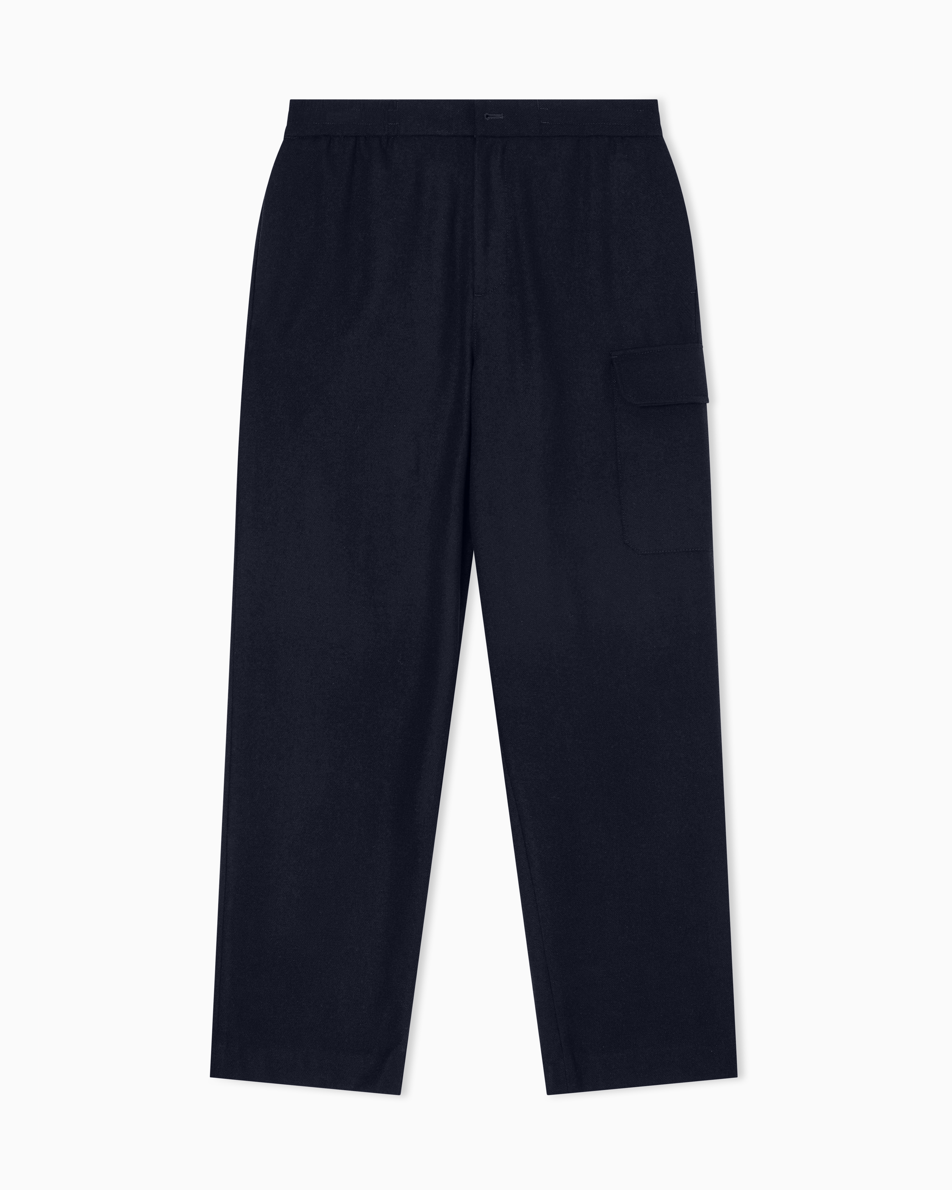 Armani Exchange - Wool Blend Cargo Pants, Man, Navy Blue, Size:
