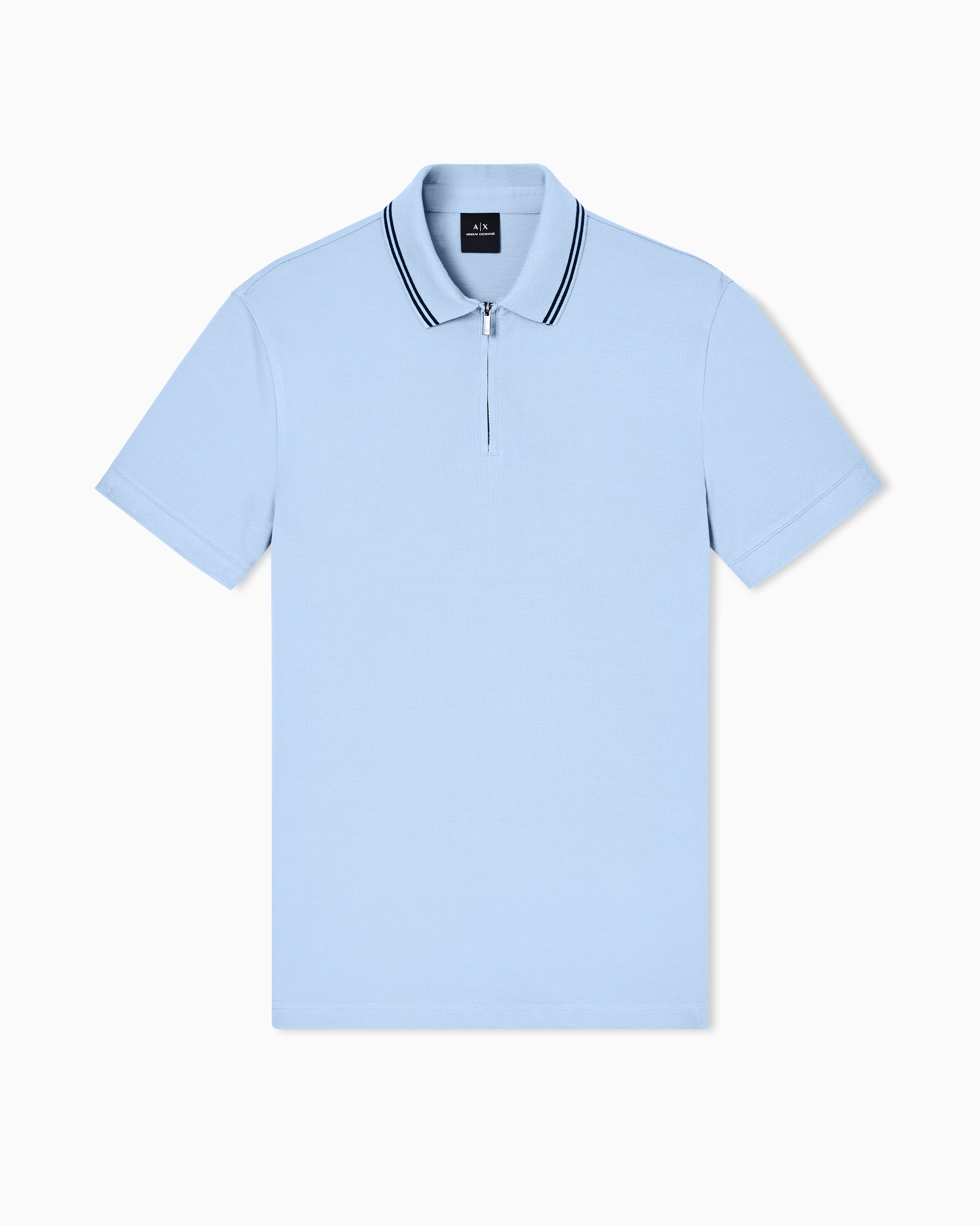 Armani Exchange - Regular fit cotton polo shirt, Man, Light Blue, Size: