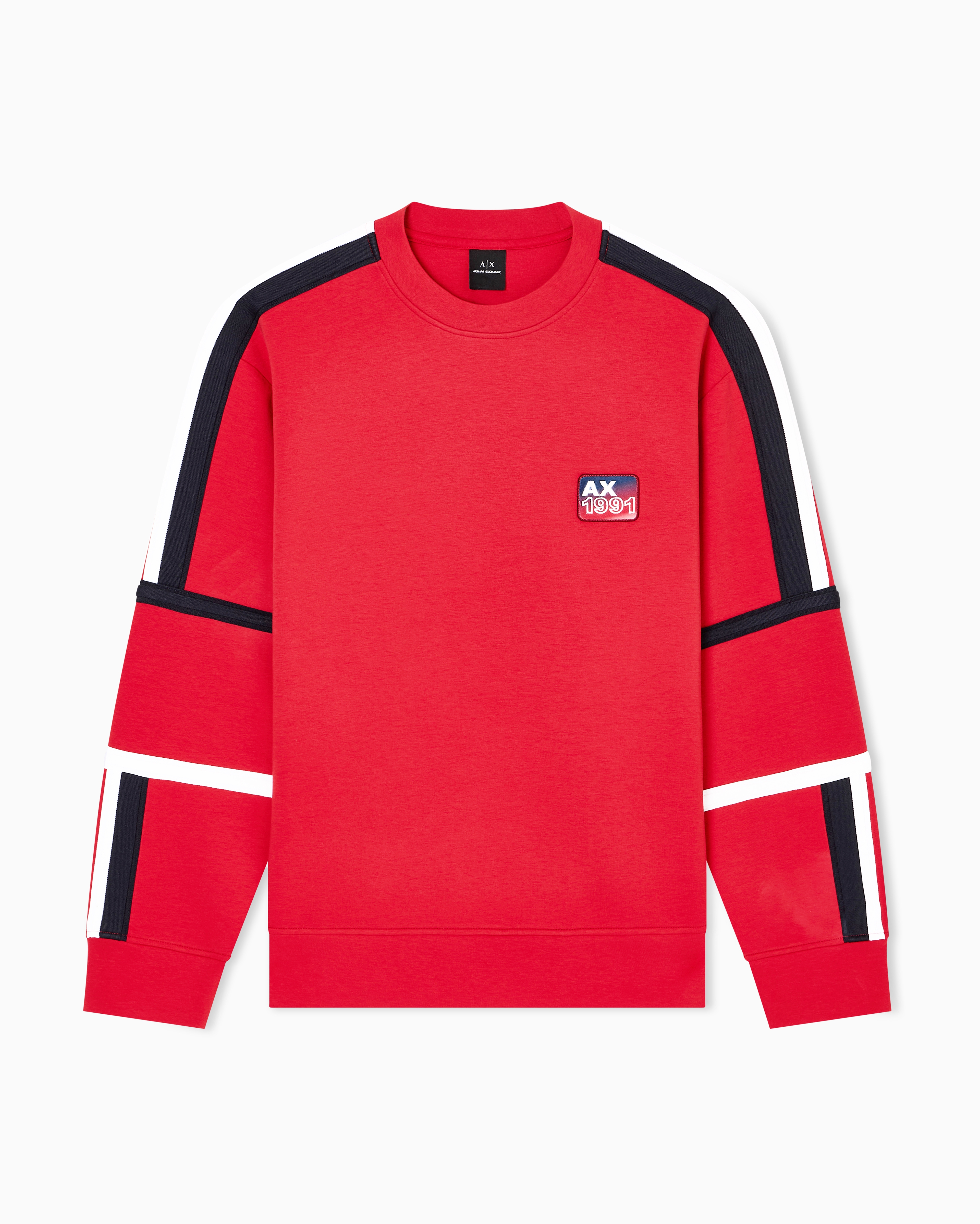 Armani Exchange - Sweatshirt with contrasting bands, Man, Red, Size: