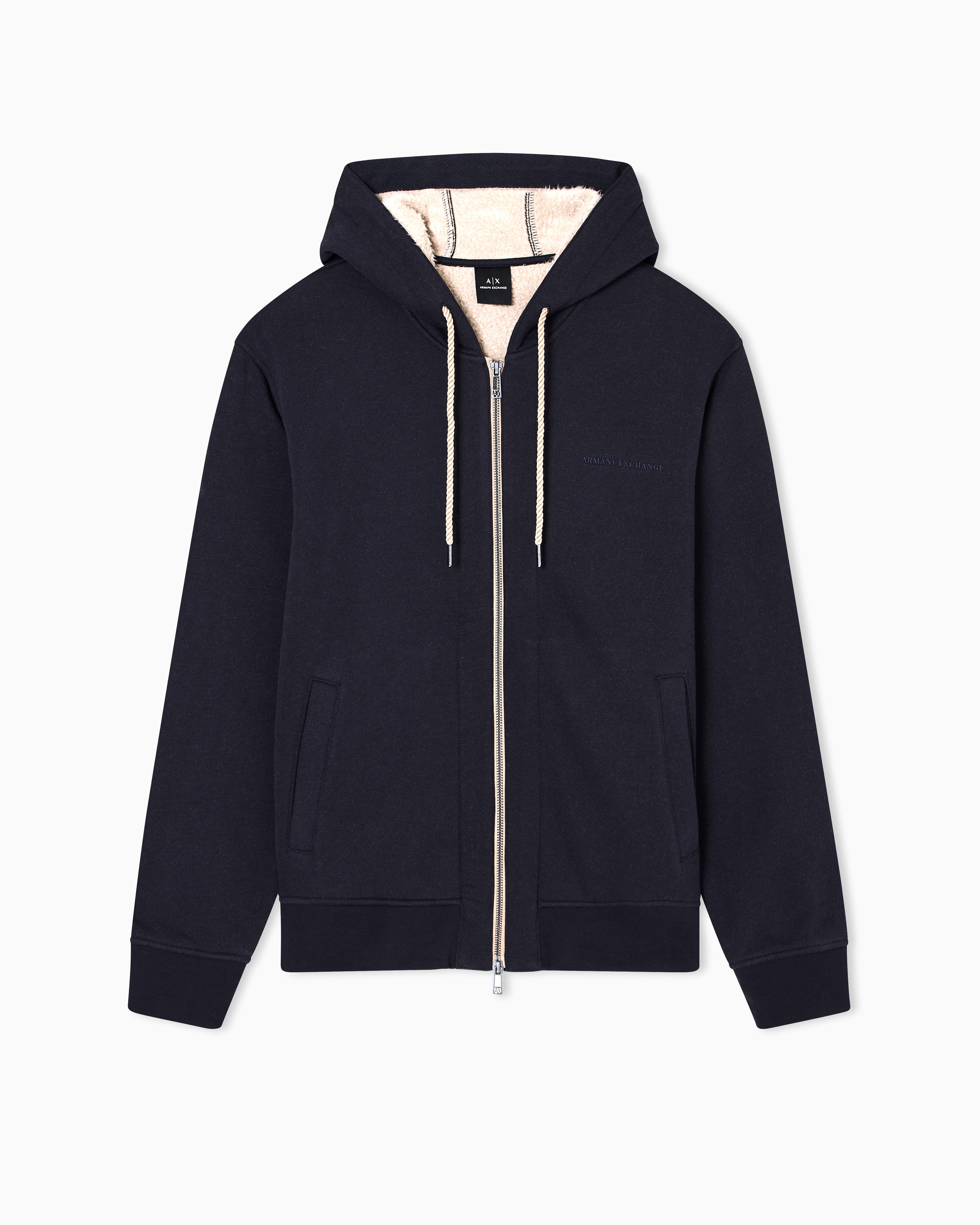 Armani Exchange - Zip-Up Sweatshirts, Man, Navy Blue, Size: