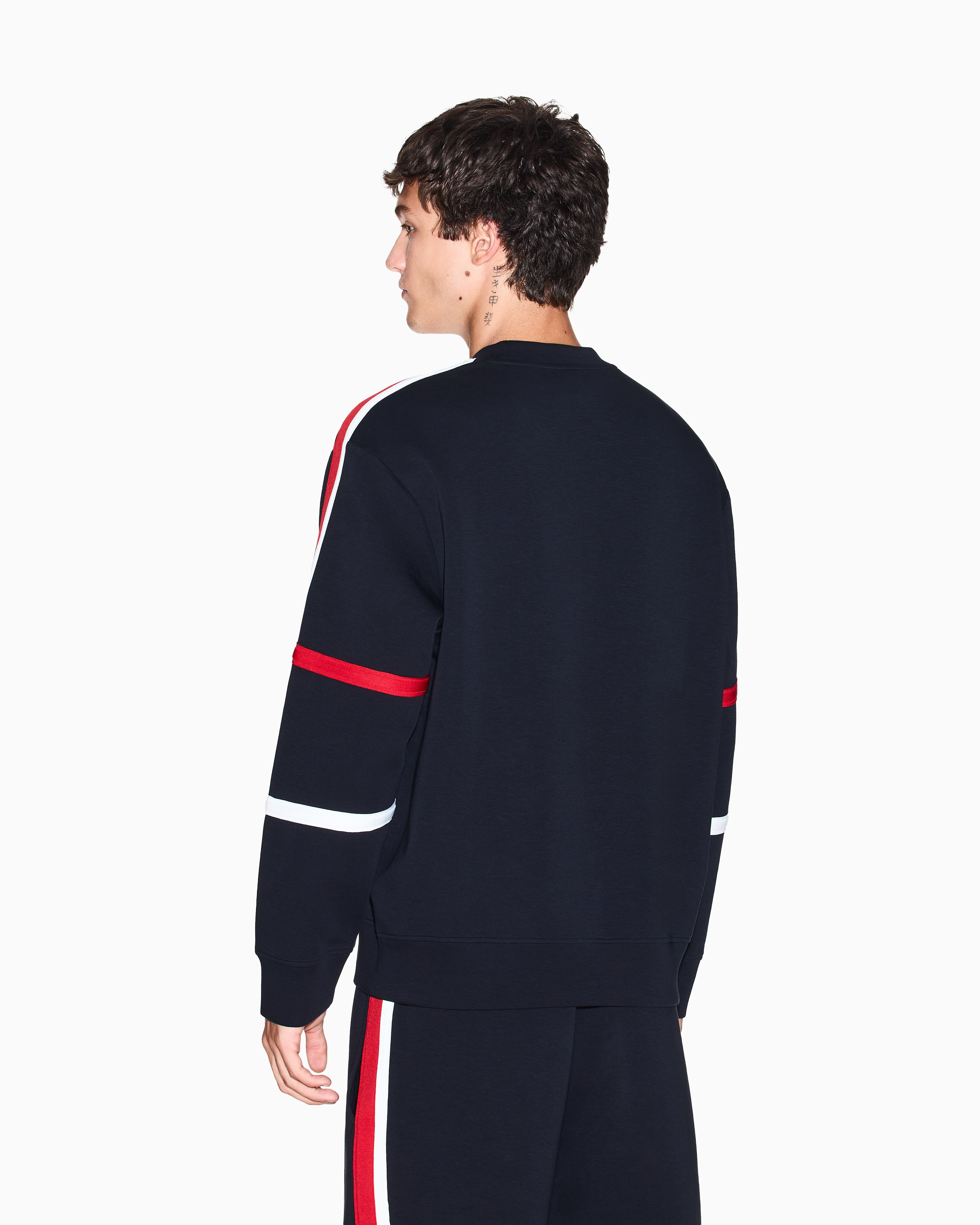 Armani Exchange - Sweatshirt with contrasting bands, Man, Navy Blue, Size: