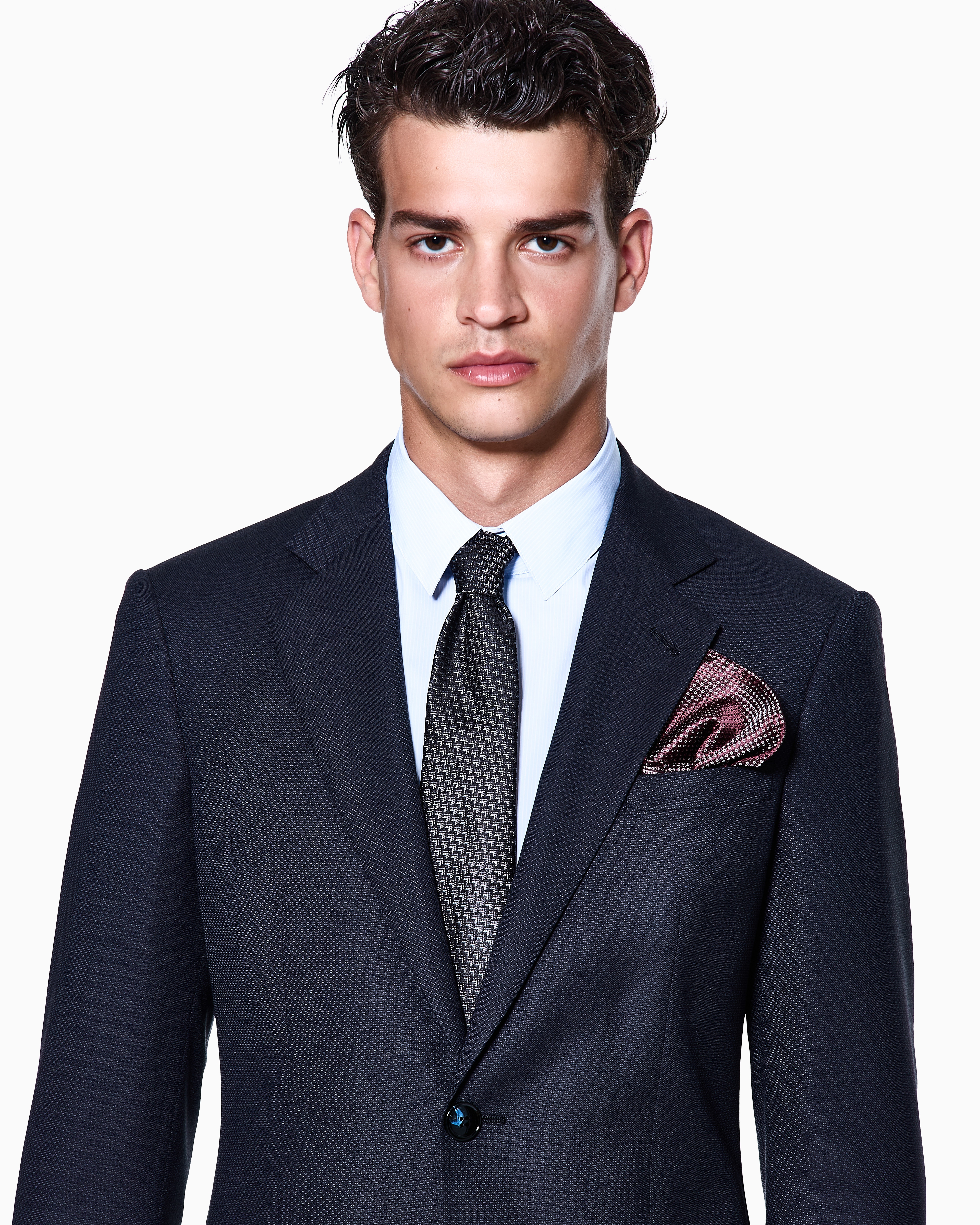 GIORGIO ARMANI バンドカラー ジャガード ジャケット イタリア製 GIORGIO ARMANI バンドカラー ジャガード ジャケット イタリア製