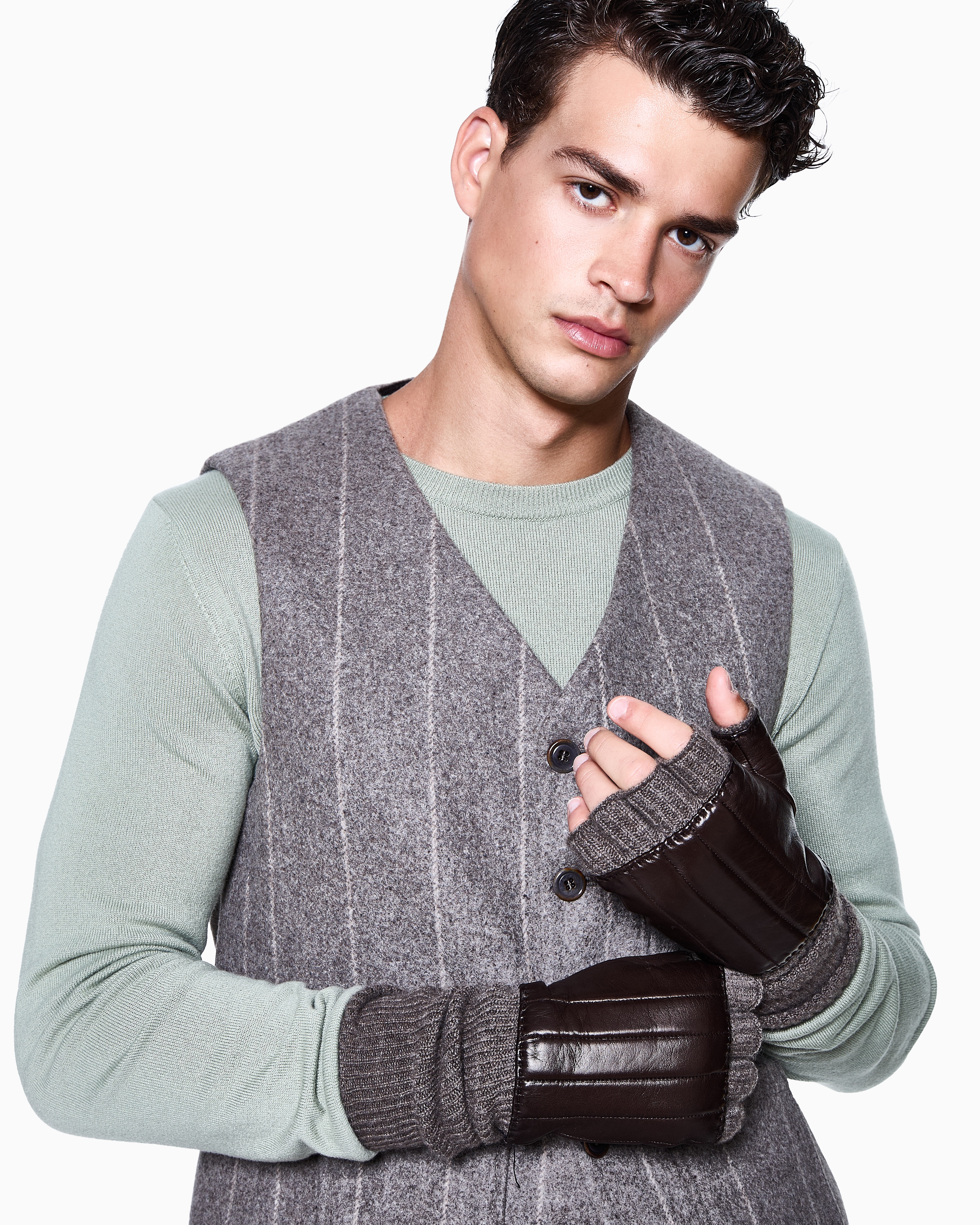 Giorgio Armani ラムレザー カシミヤ グローブ 手袋 undefined