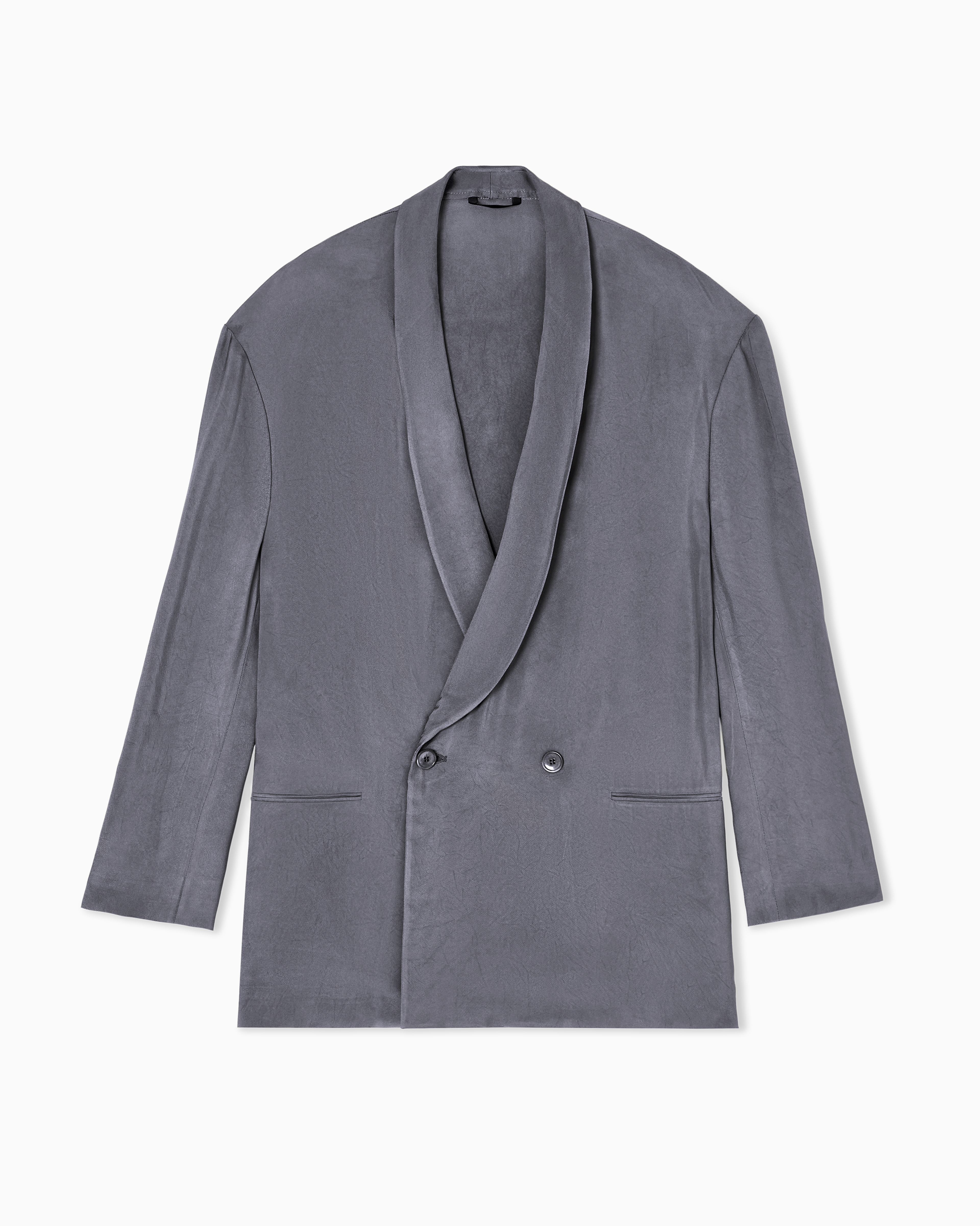 Giorgio Armani Brown Double-Breasted Jacket In Viscose Twill
