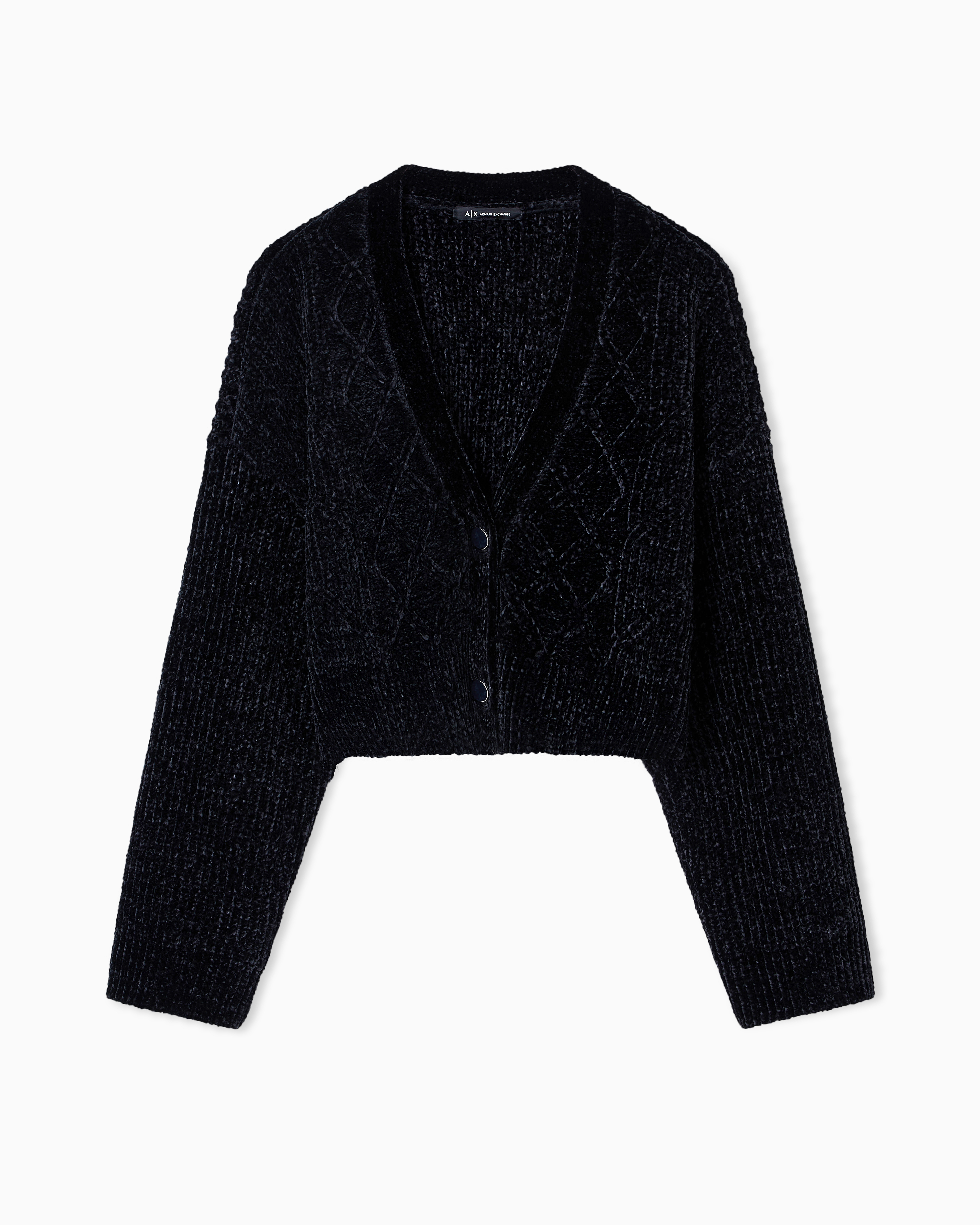 Armani Exchange -  Cropped cardigan, Woman, Black, Size: