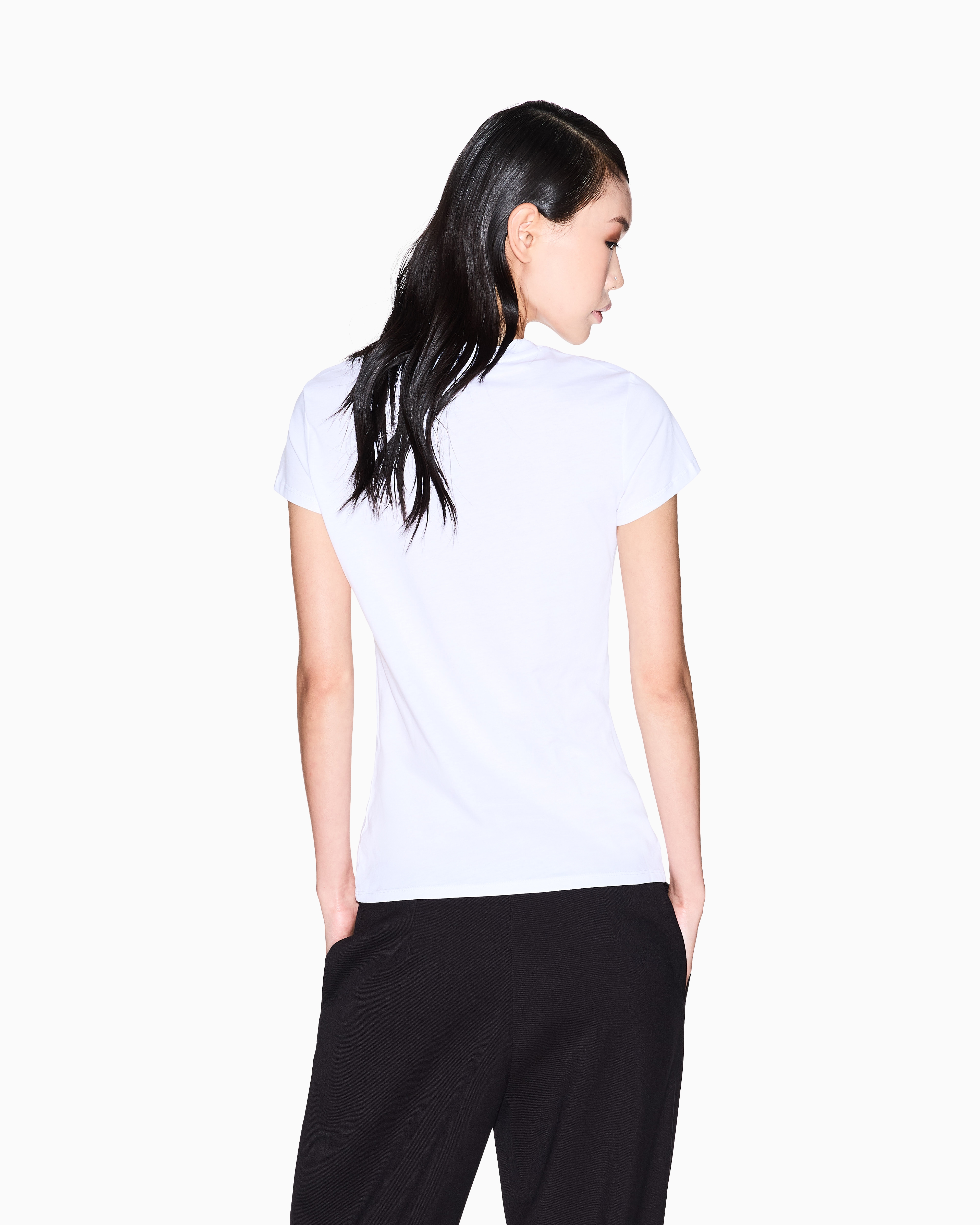 Armani Exchange - Jersey T-shirt with logo, Woman, White, Size:
