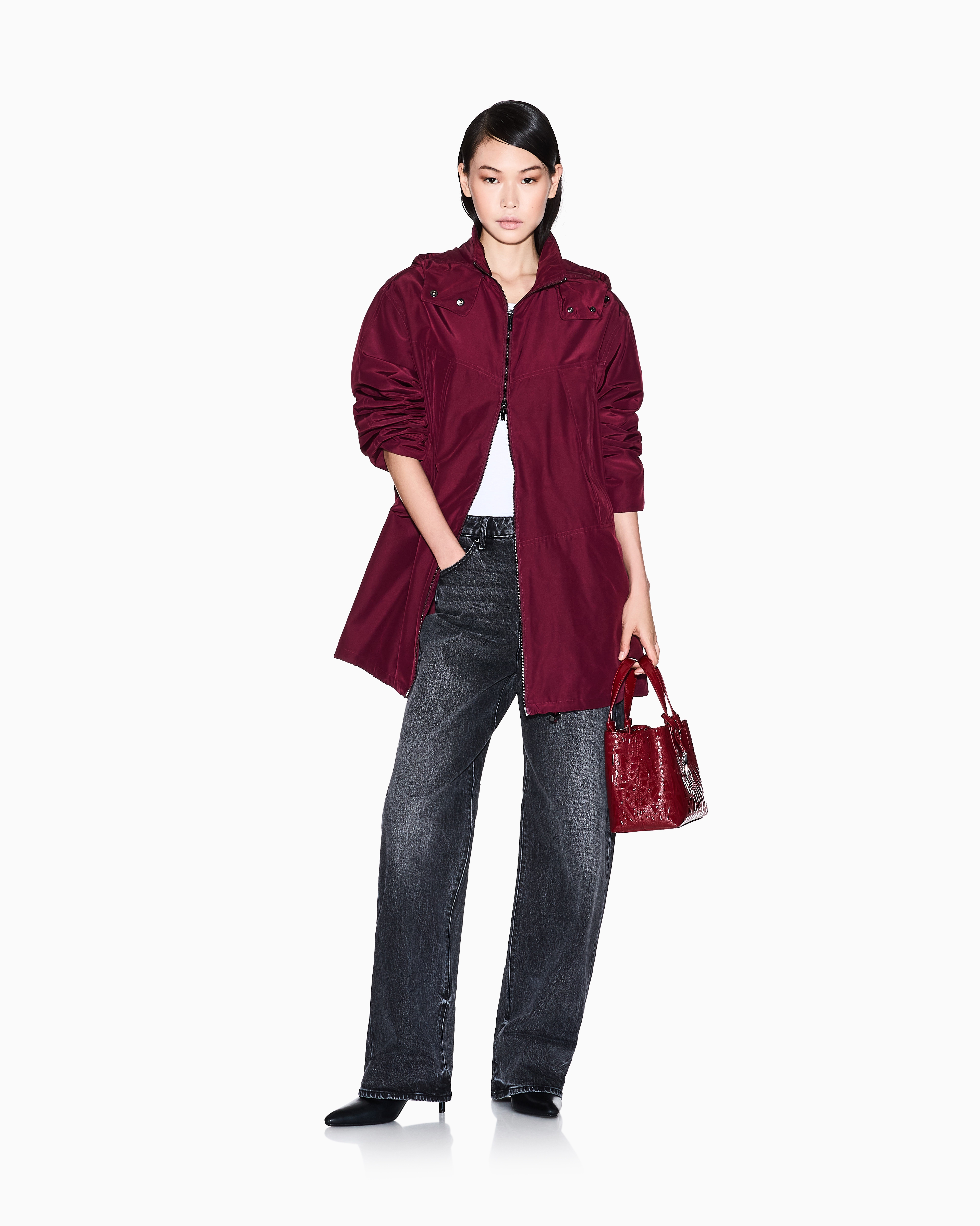 Armani Exchange - Parkas, Woman, Burgundy, Size: