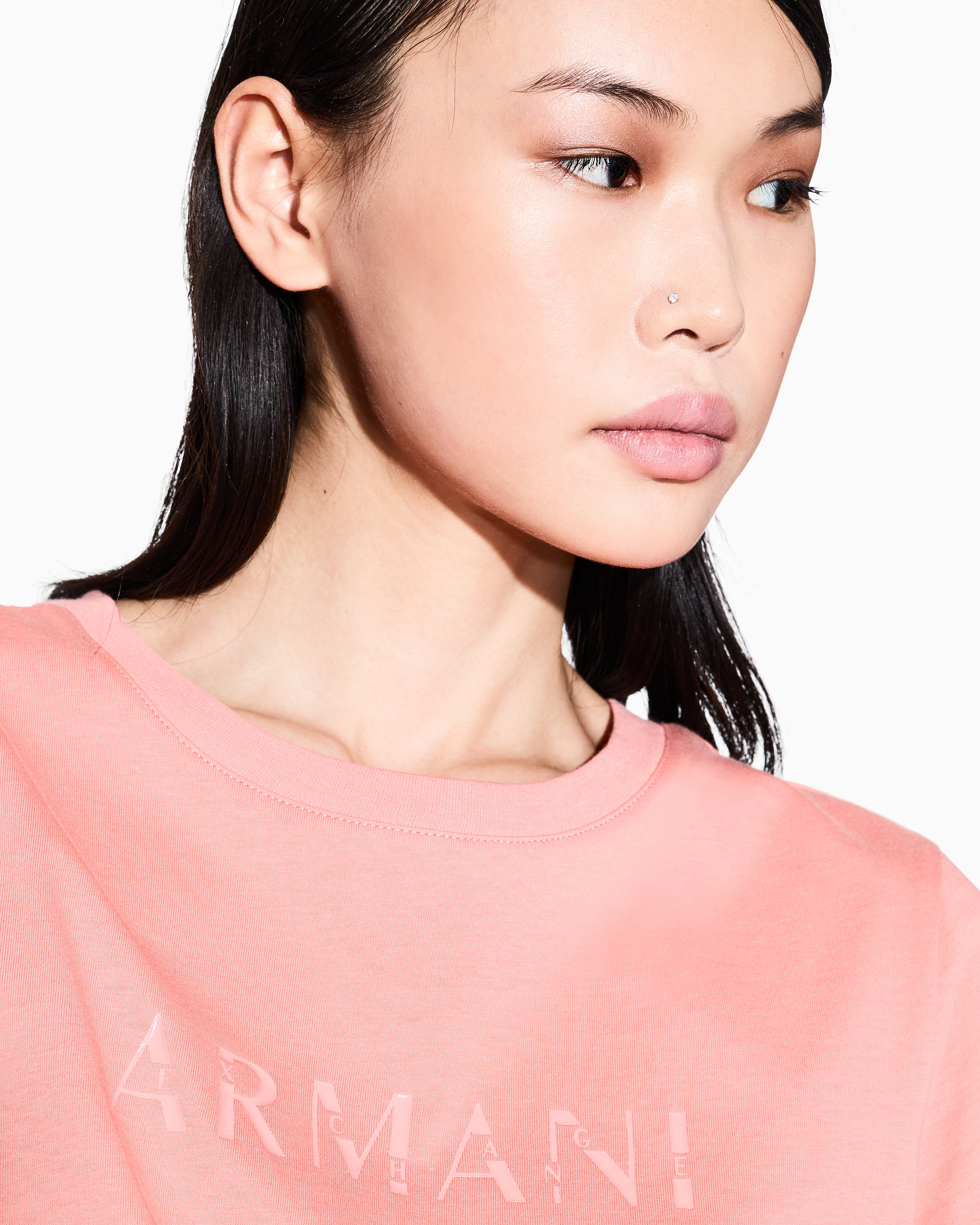 T-shirt with embossed logo
