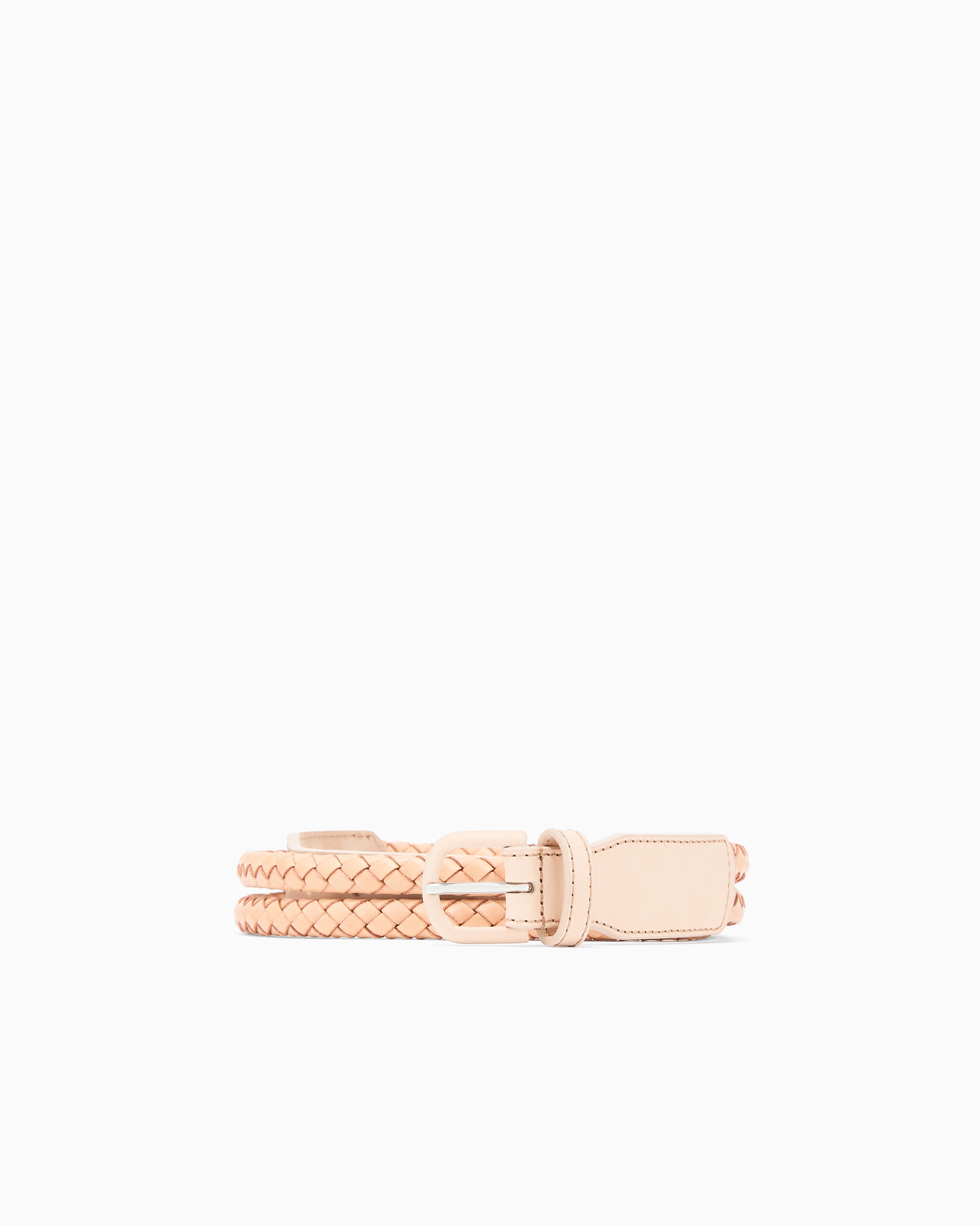 Giorgio Armani Beige Woven Leather Belt