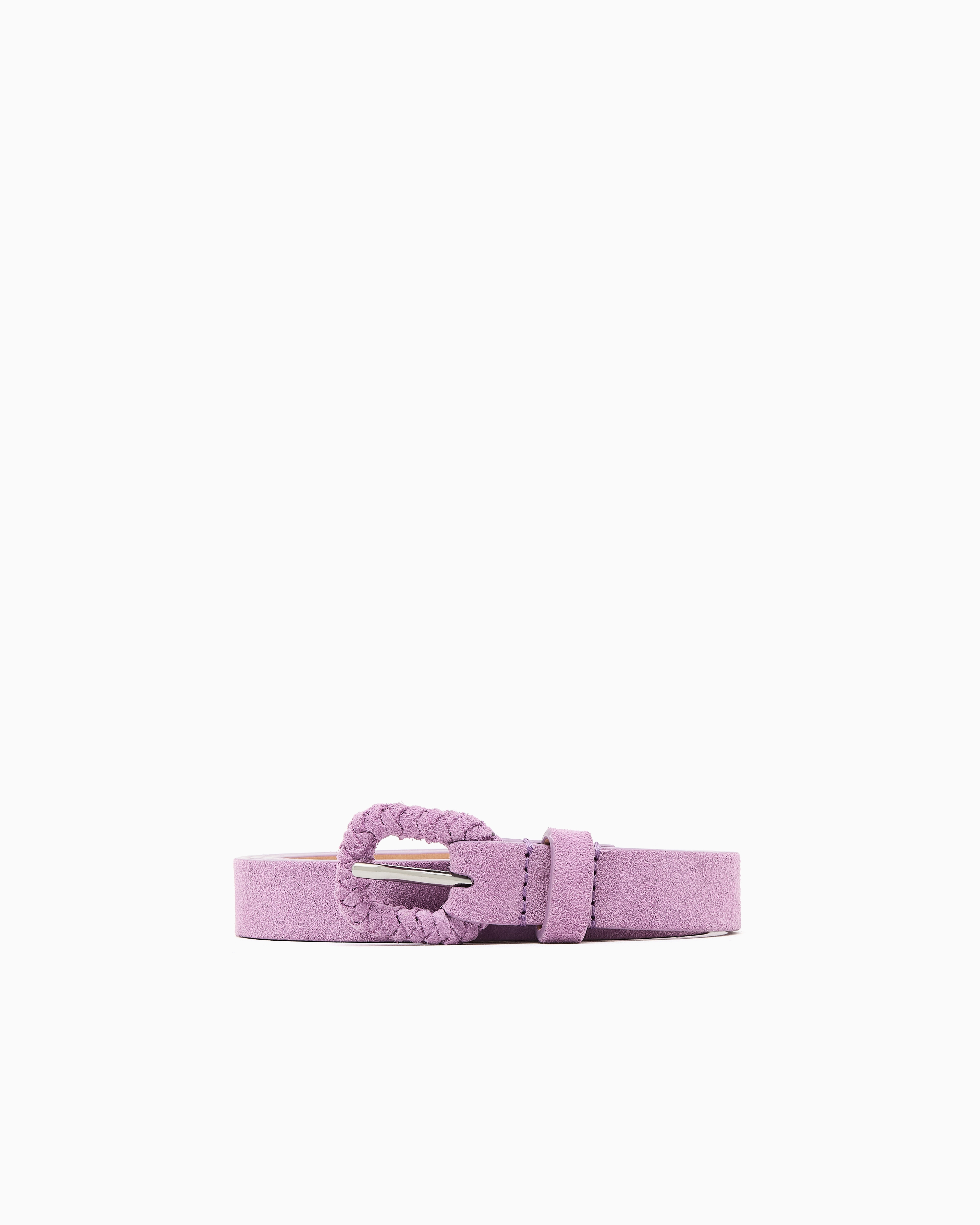 Giorgio Armani Purple Suede Belt With Buckle
