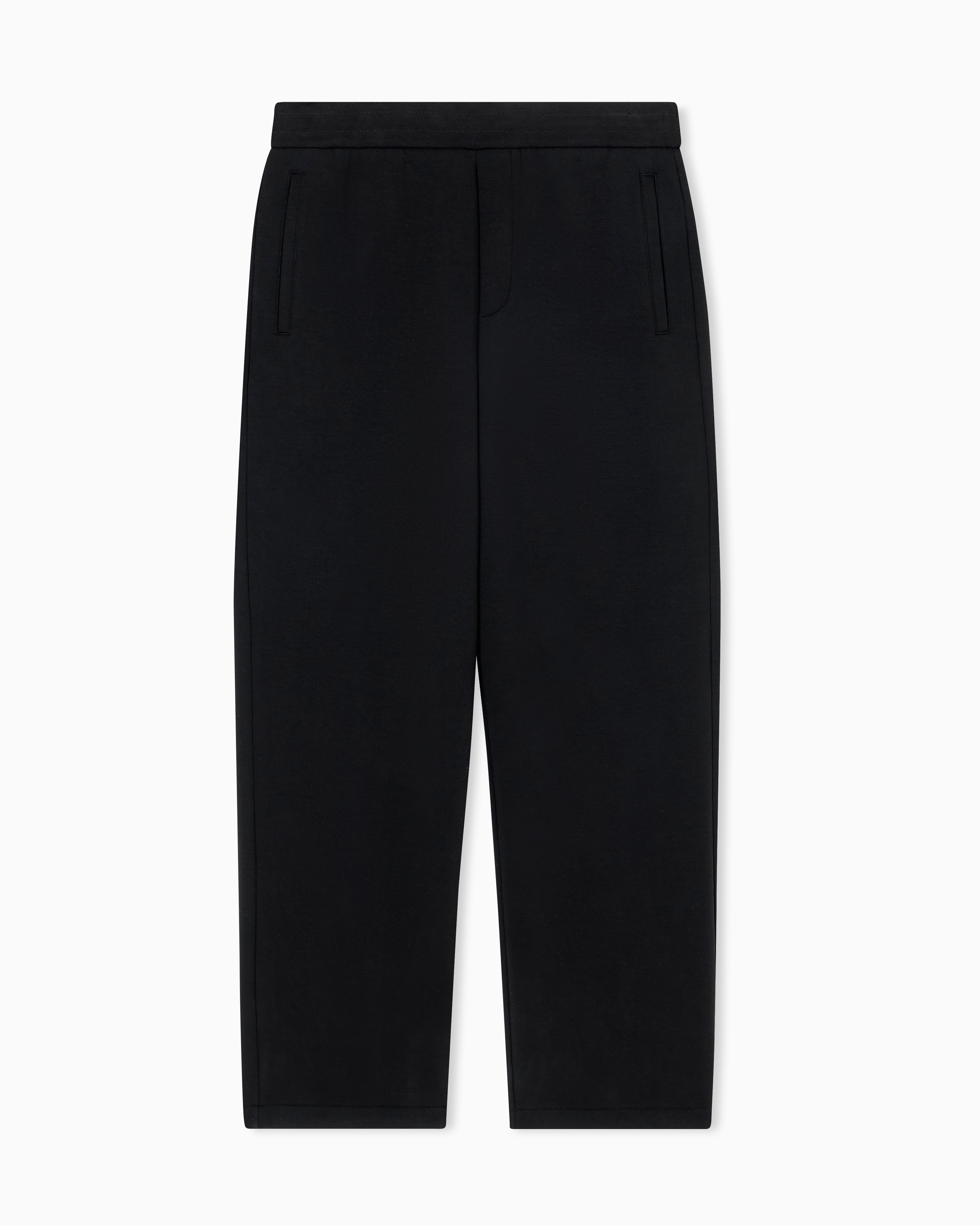 Emporio Armani - ASV Lyocell-blend bonded-jersey joggers, Man, Black, Size: