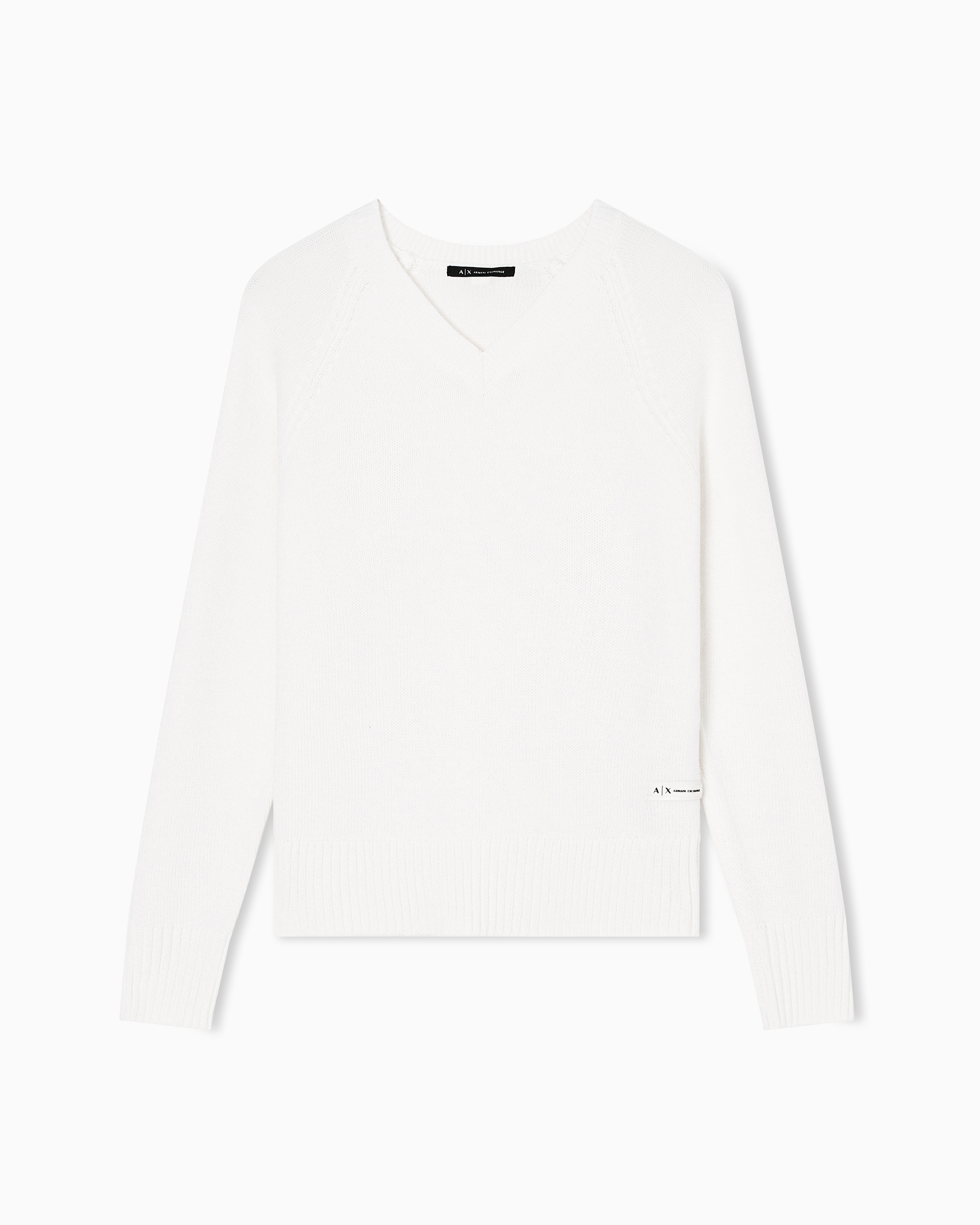 Armani Exchange White V-Neck Sweater