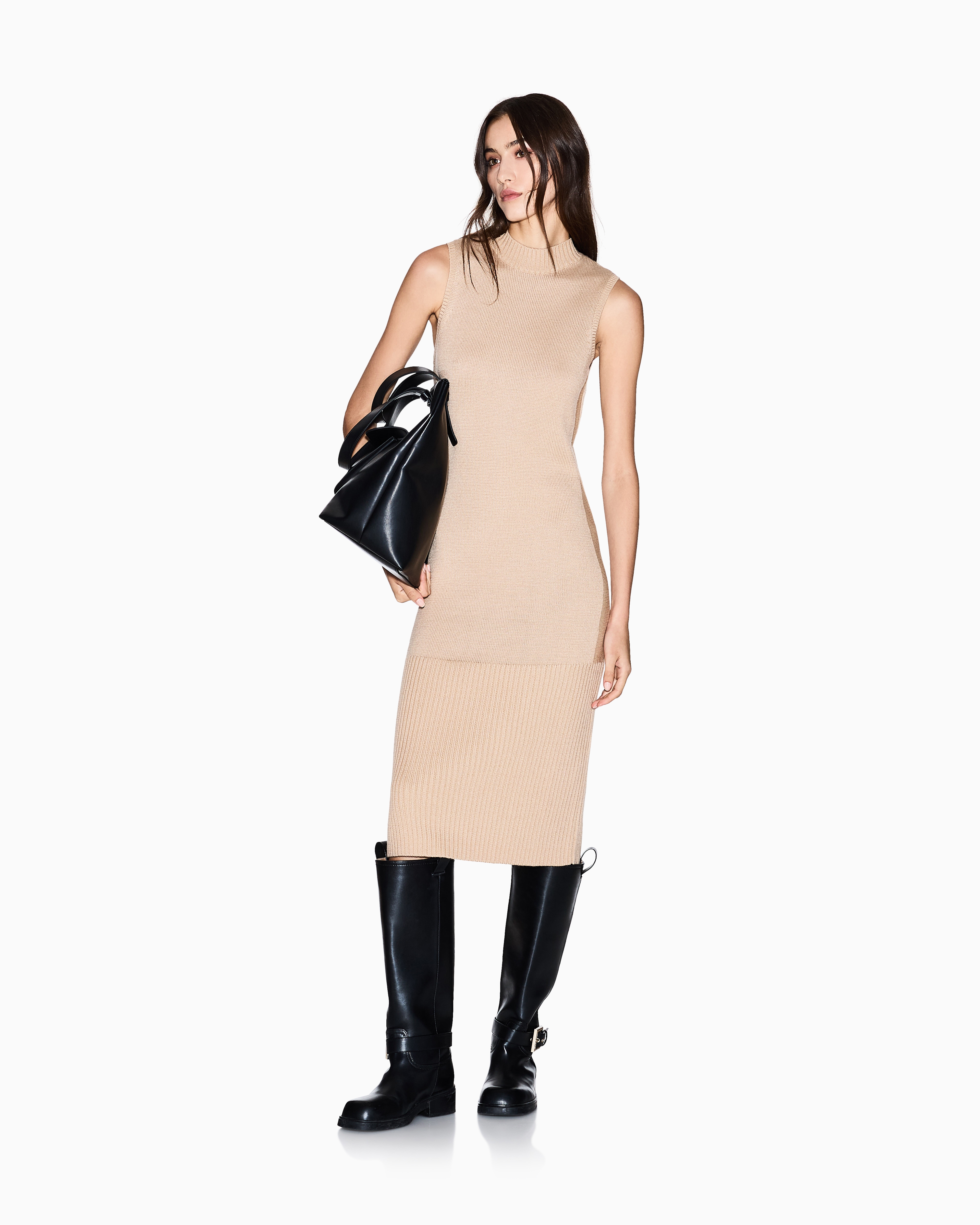 Armani Exchange - Midi Dresses, Woman, Camel, Size: