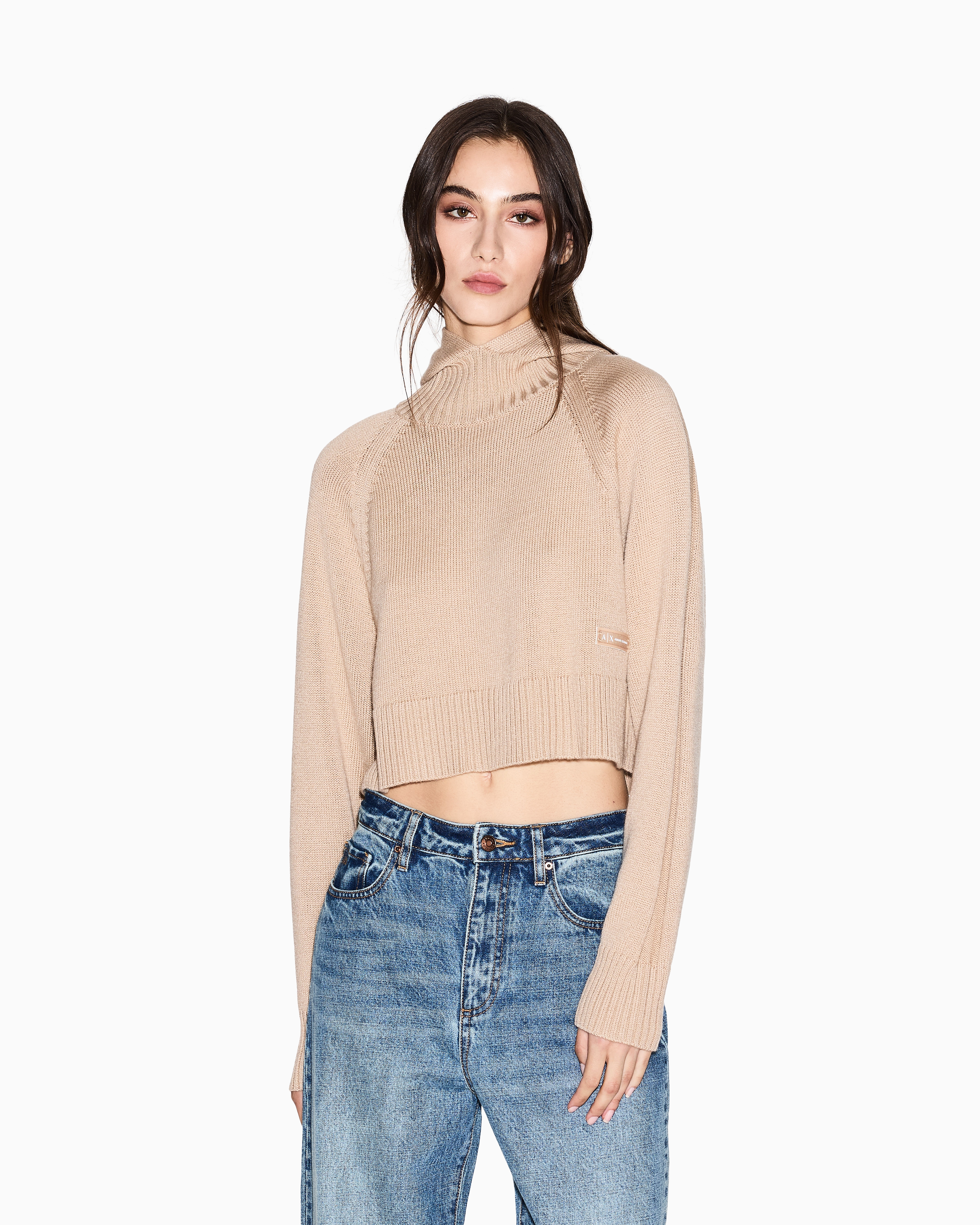 Armani Exchange - Jumpers, Woman, Camel, Size: