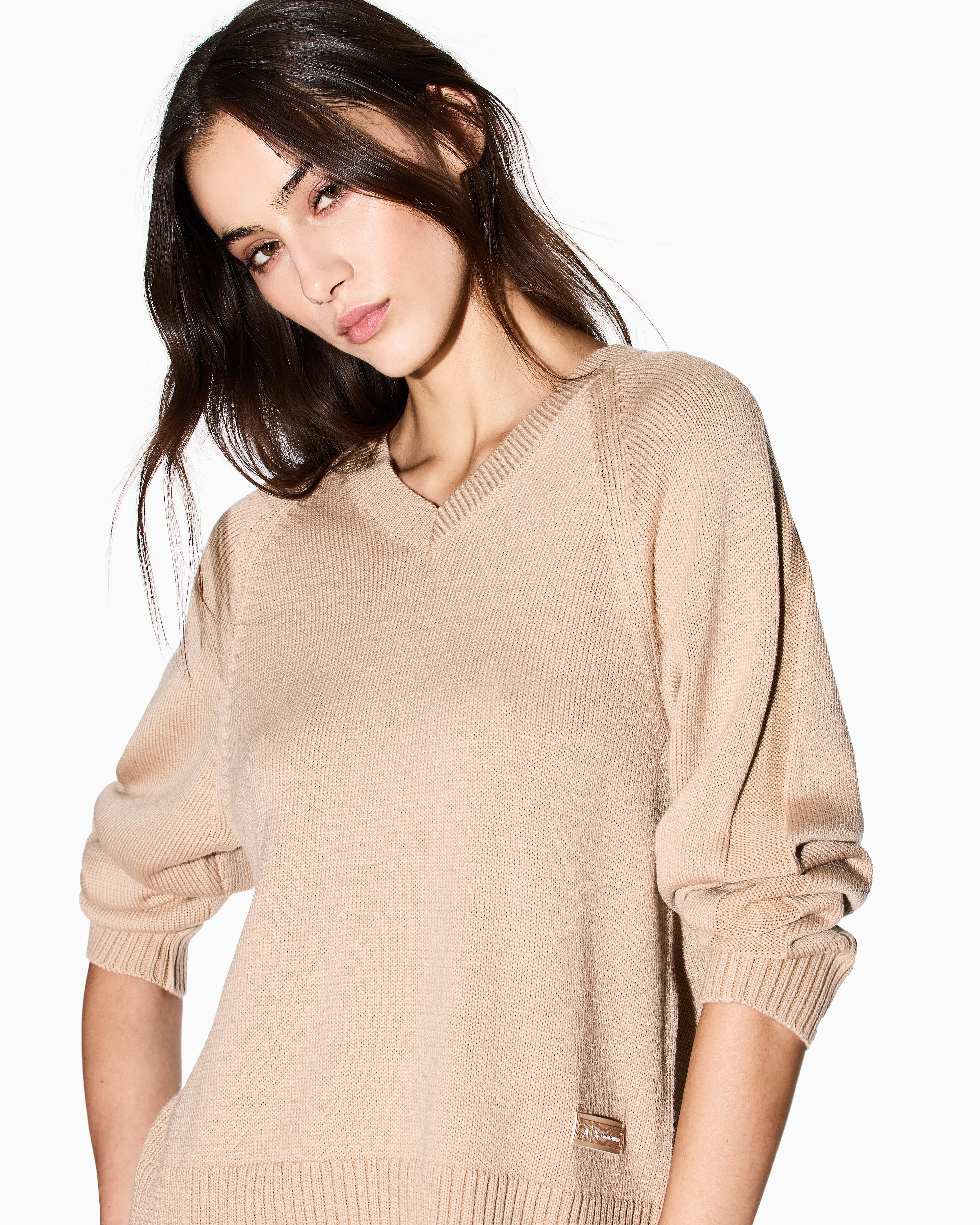 Armani Exchange - Jumpers, Woman, Camel, Size: