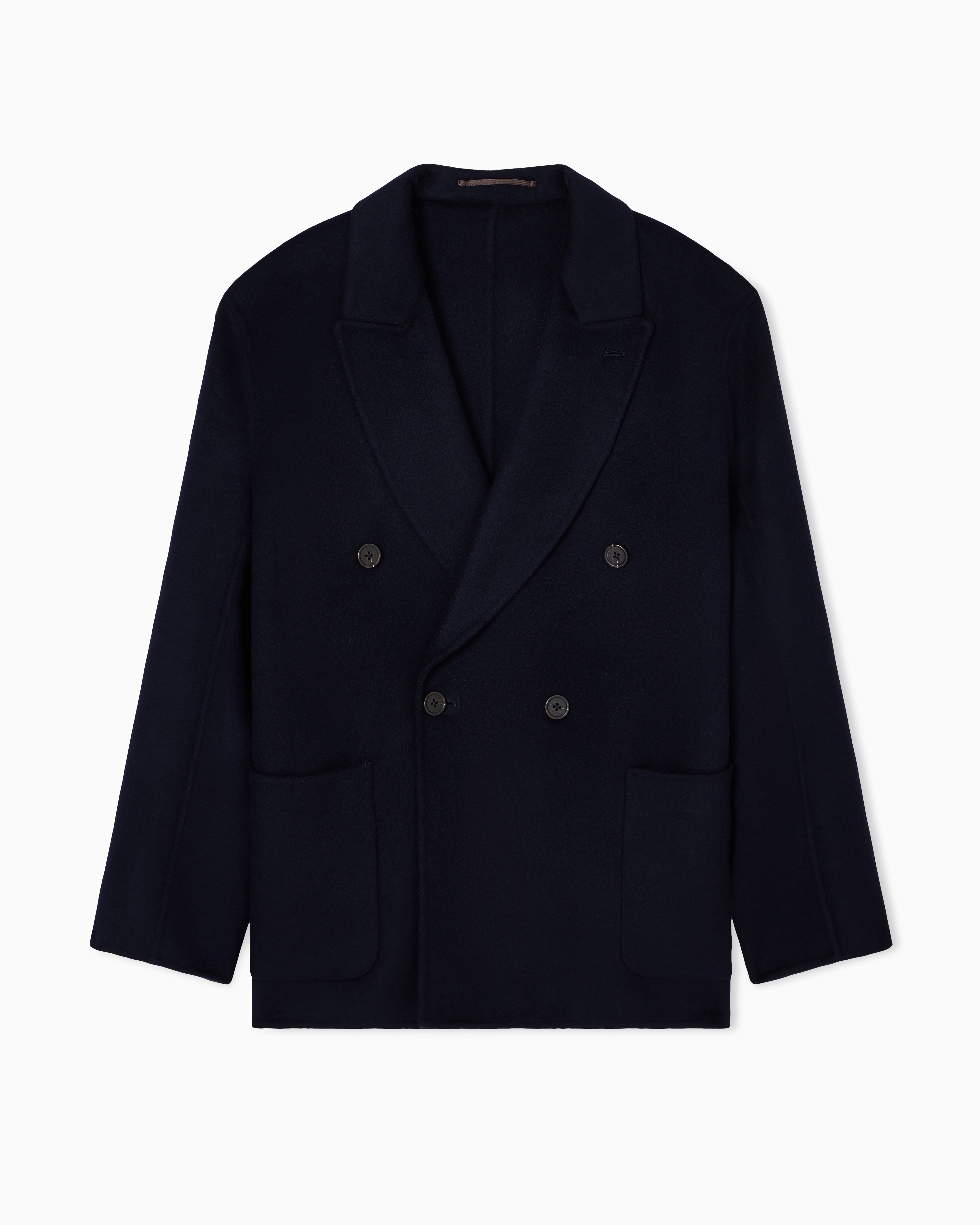 Emporio Armani - Double-breasted blazer wool cloth, Man, Navy Blue, Size: