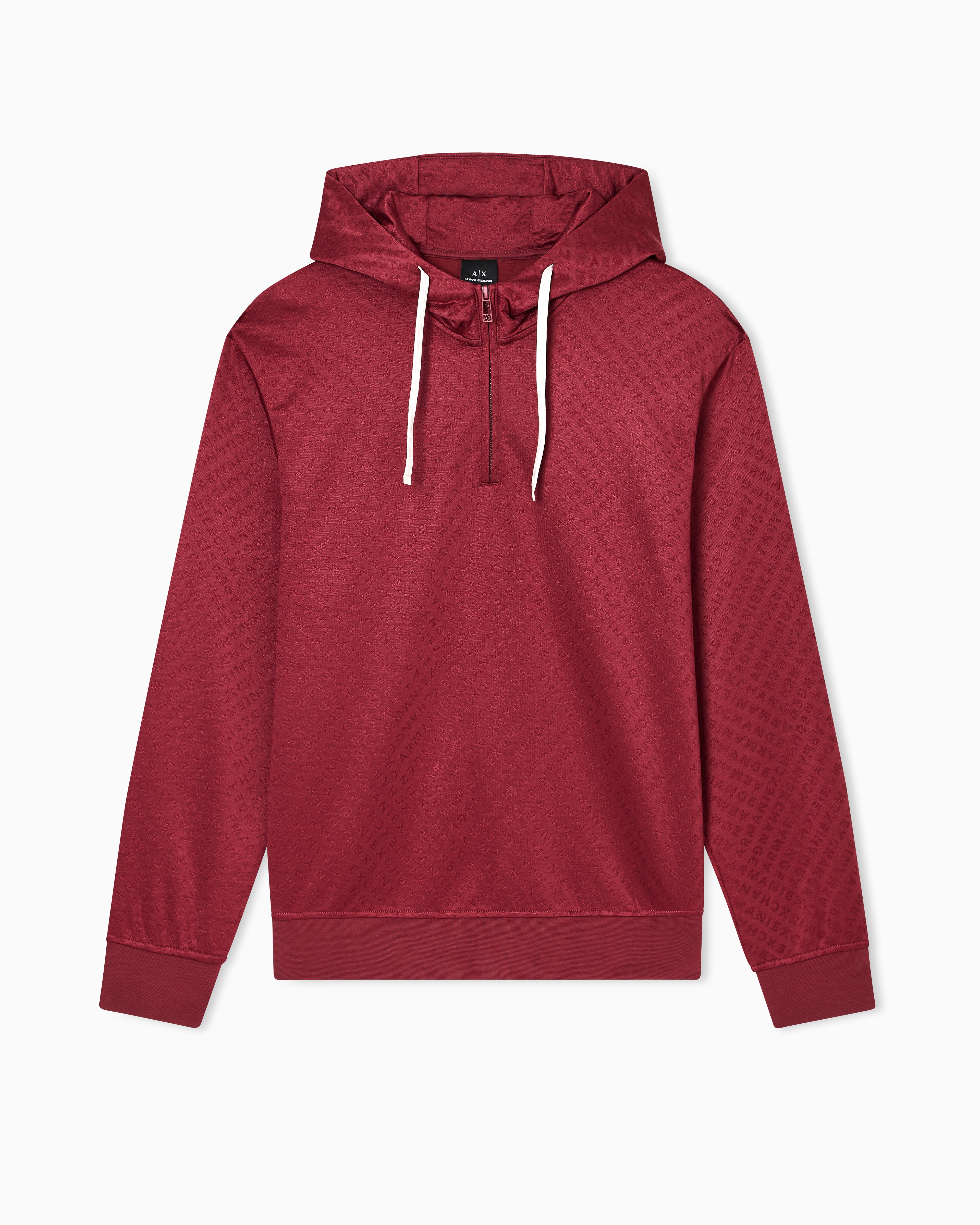 Armani Exchange - Micro texture hoodie, Man, Red, Size:
