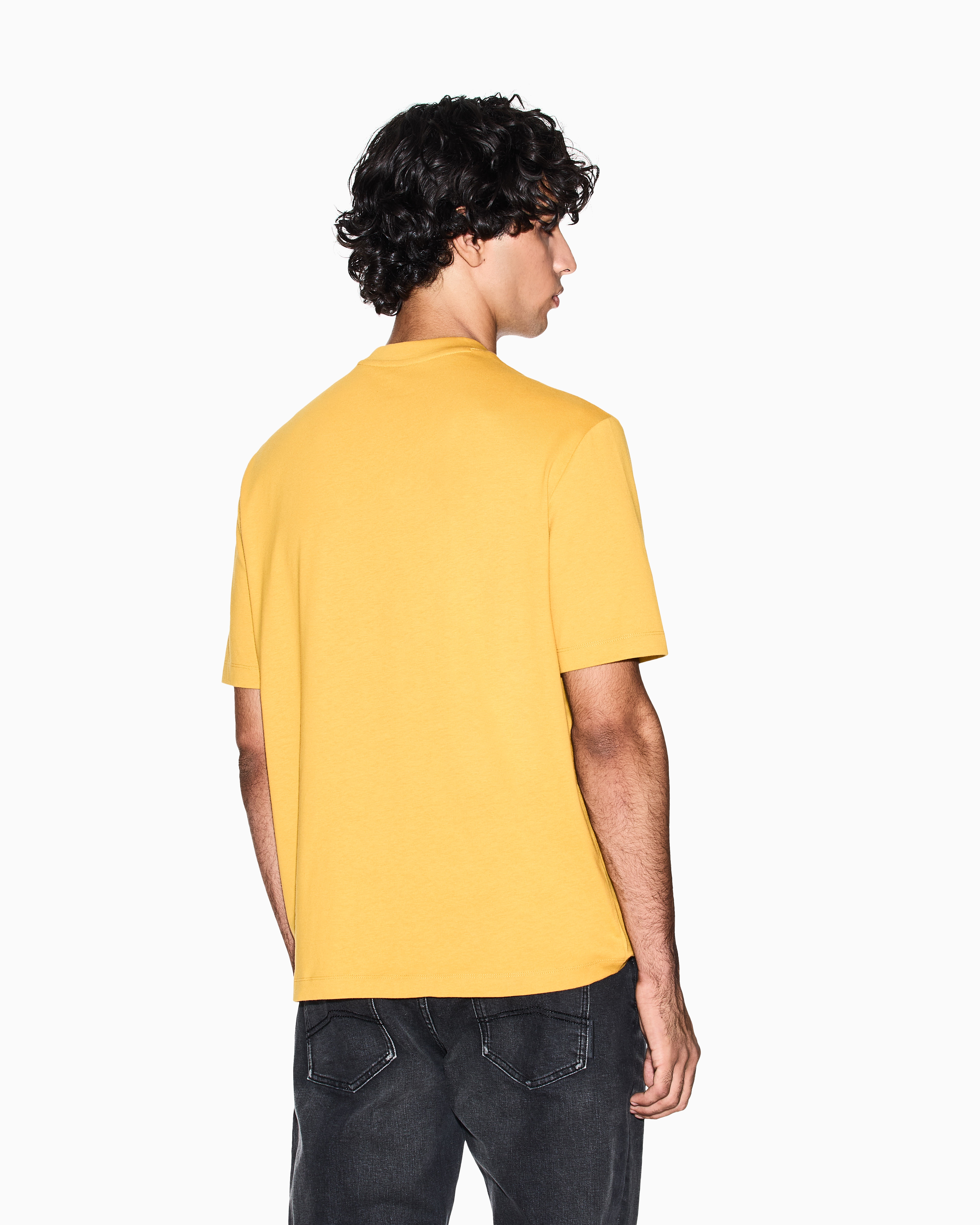 Armani Exchange - Regular fit T-shirt with logo pocket, Man, Yellow, Size: