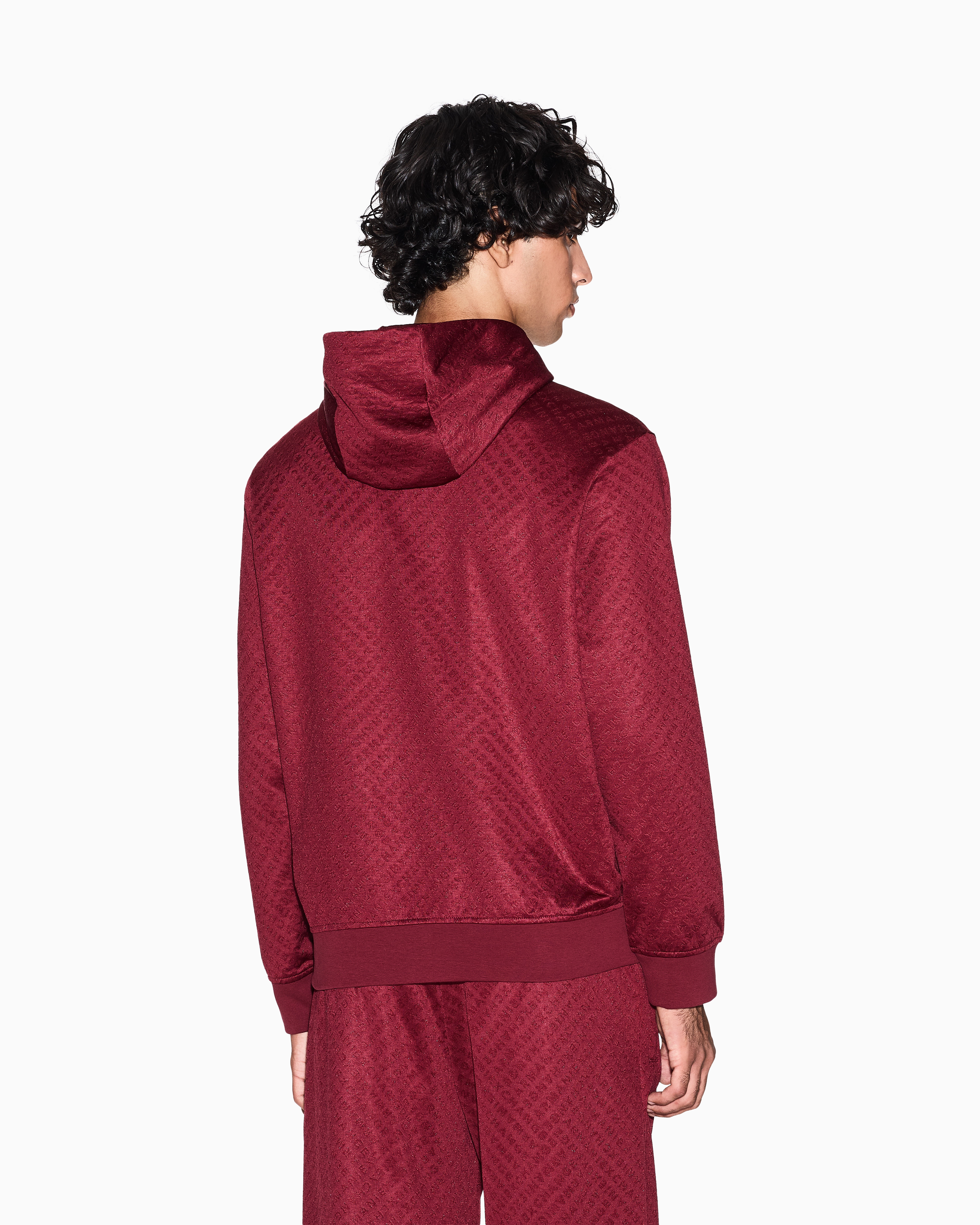 Armani Exchange - Micro texture hoodie, Man, Red, Size: